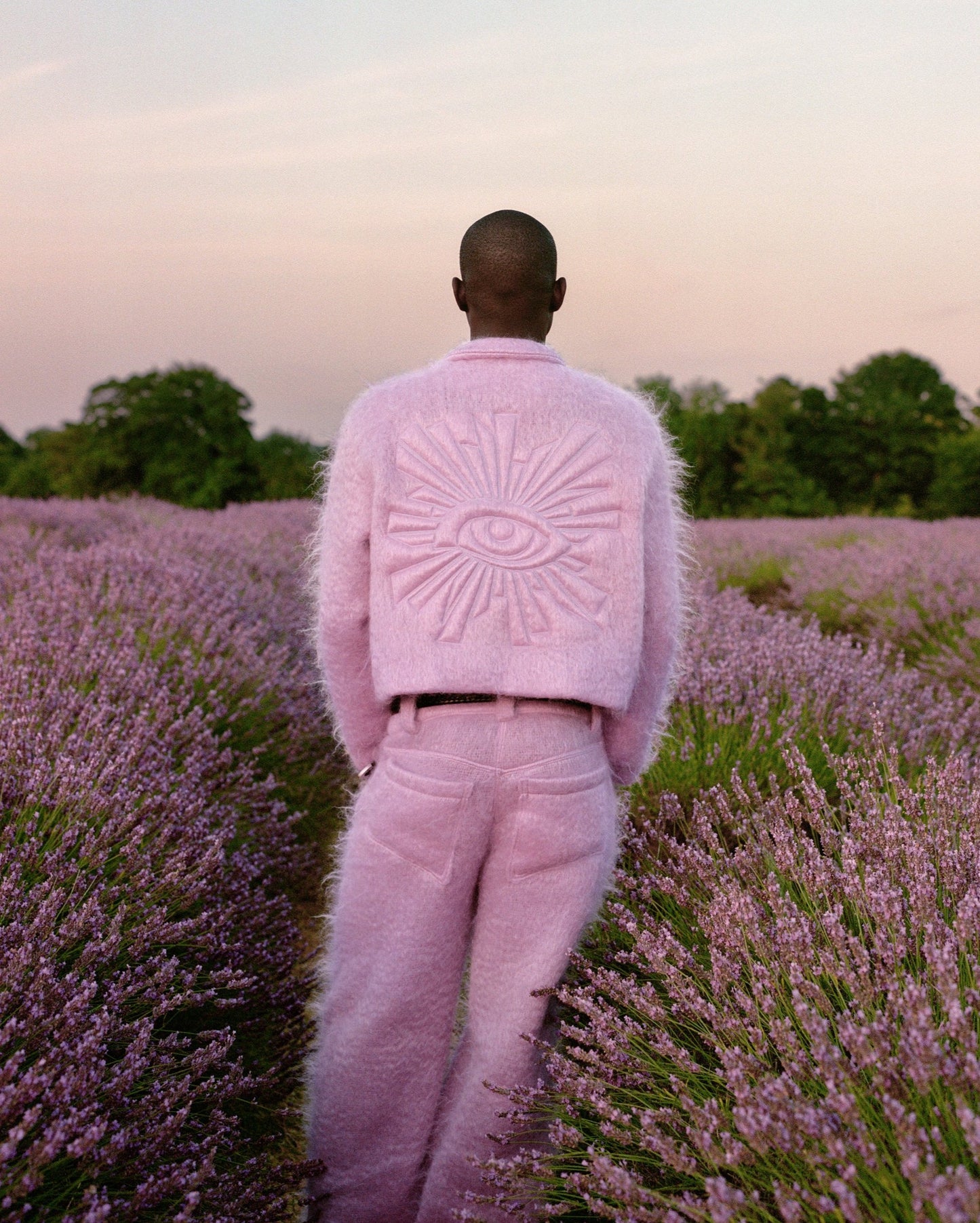 MOHAIR JEANS IN LILAC