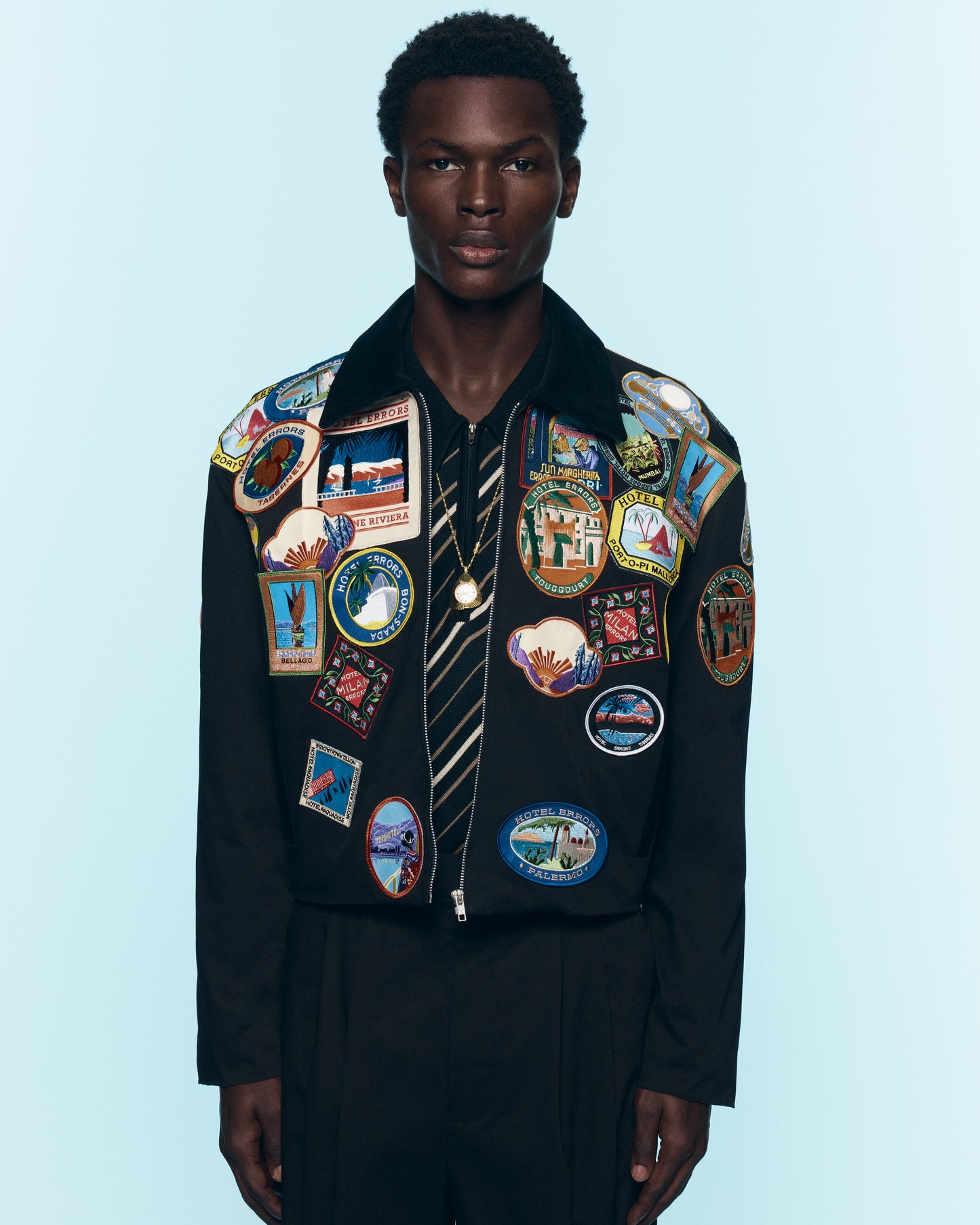 HOTEL ERRORS PATCH JACKET IN BLACK
