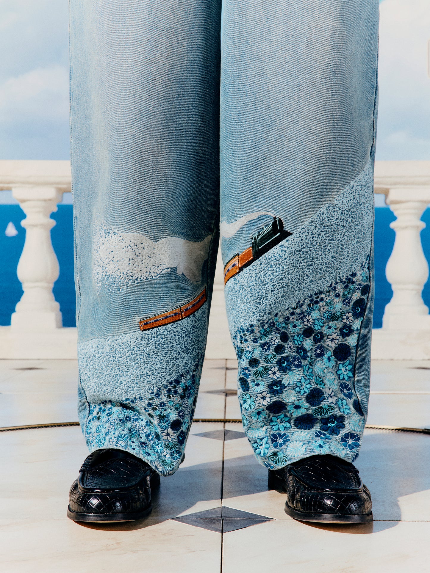 ERRORS EXPRESS EMBROIDERED JEANS
