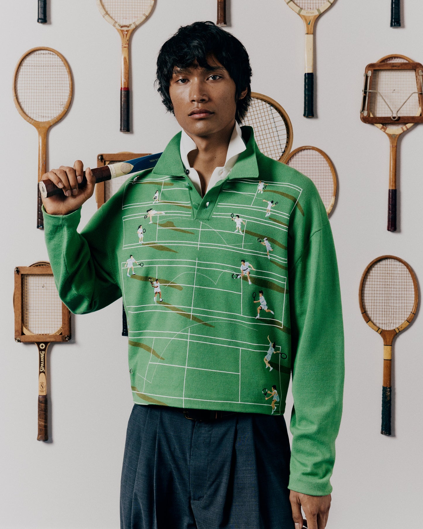 FINE KNIT TENNIS SWEATER