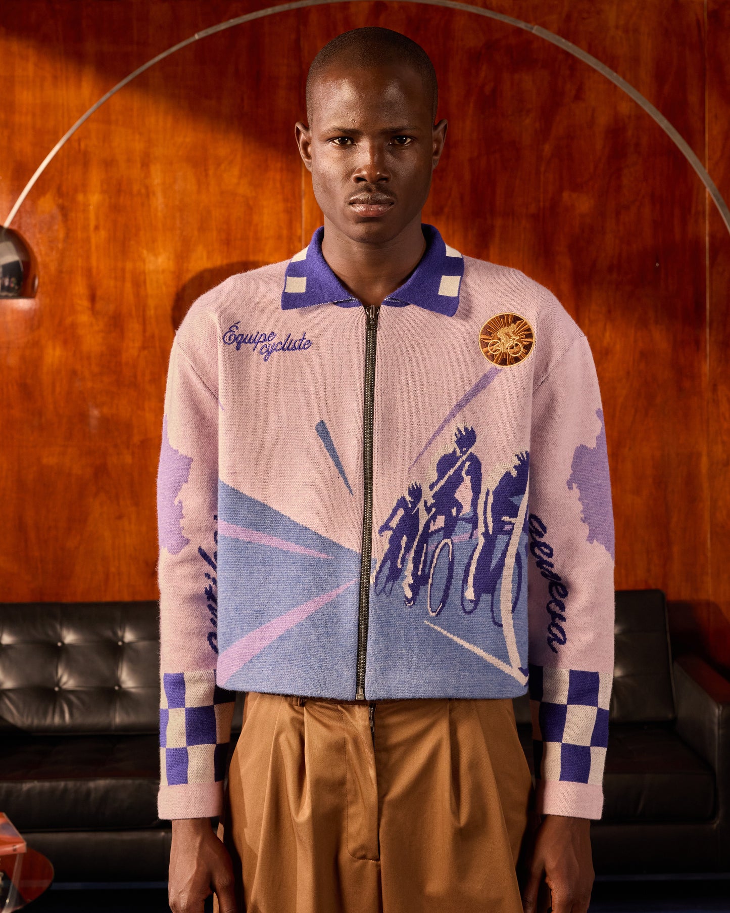 KNIT CYCLING JACKET IN LILAC