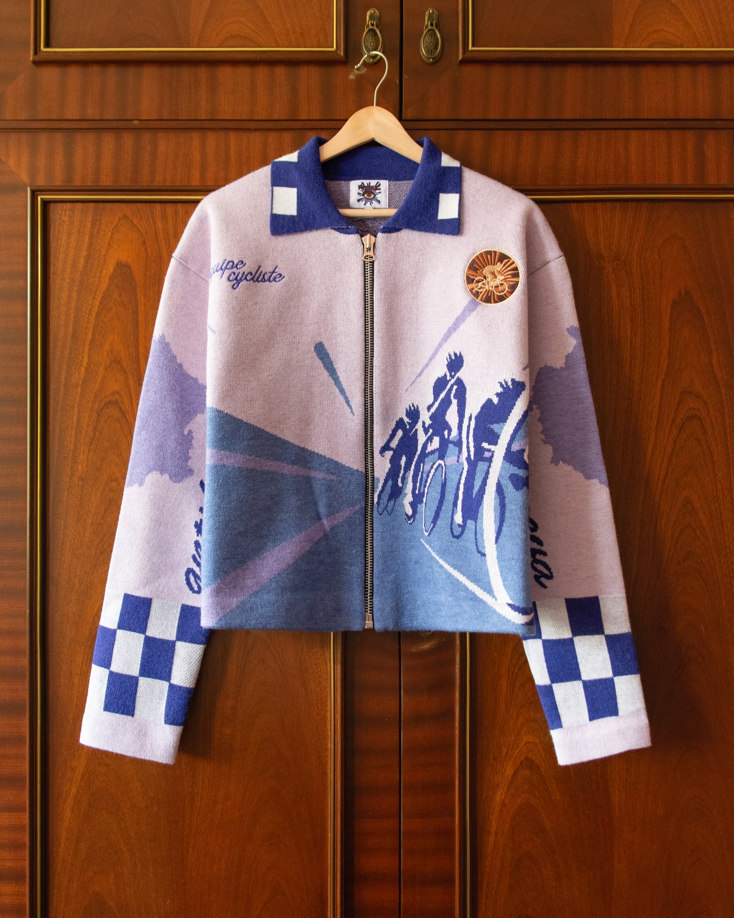 KNIT CYCLING JACKET IN LILAC