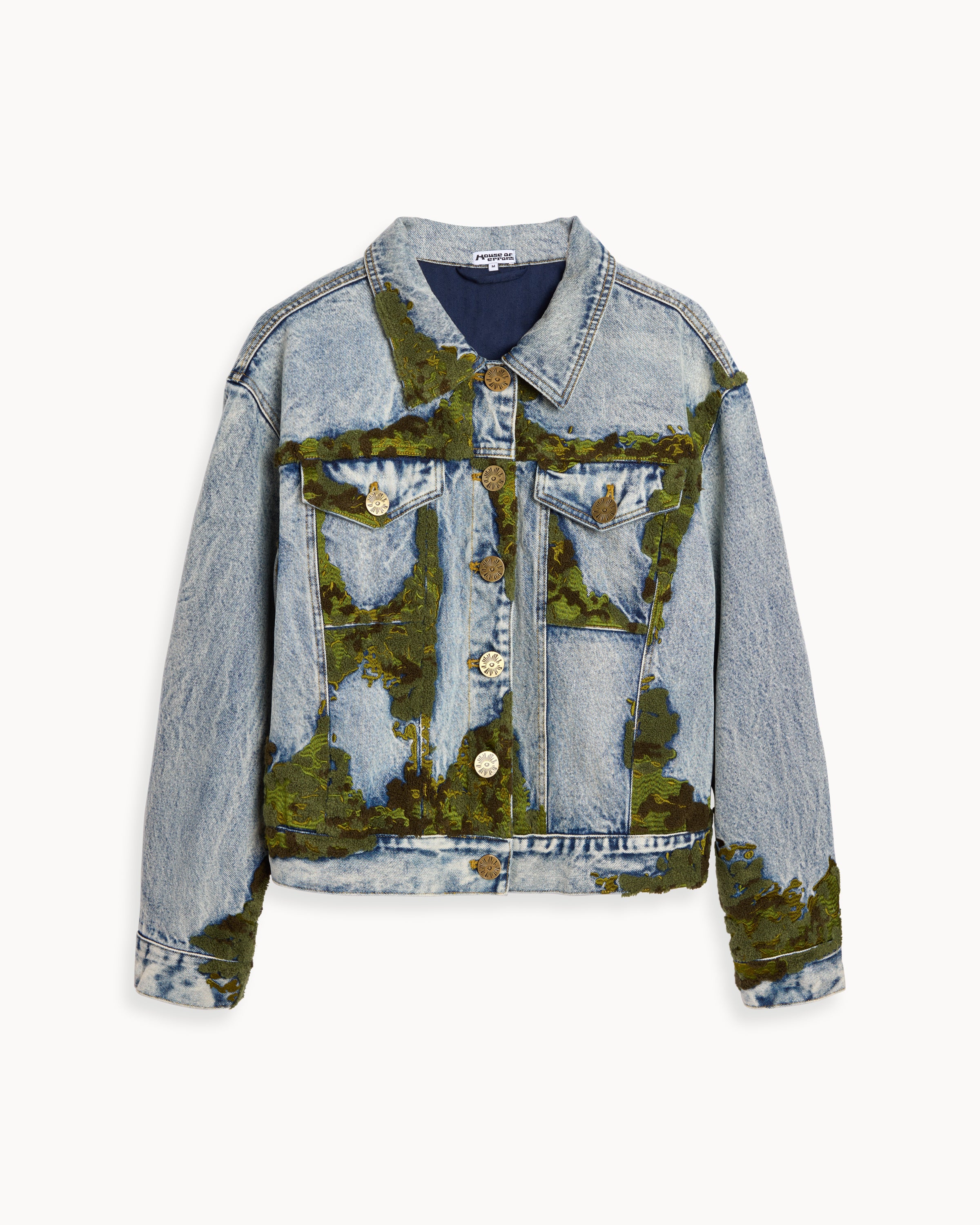 EMBROIDERED MOSS DENIM JACKET – HOUSE OF ERRORS