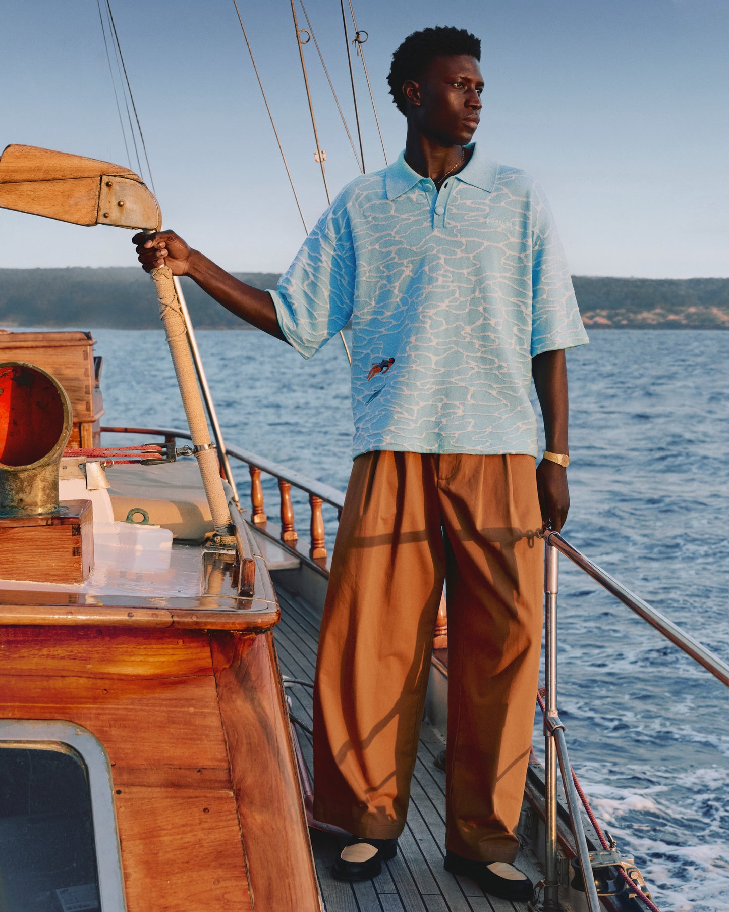 KNITTED COTTON FLOATING POLO
