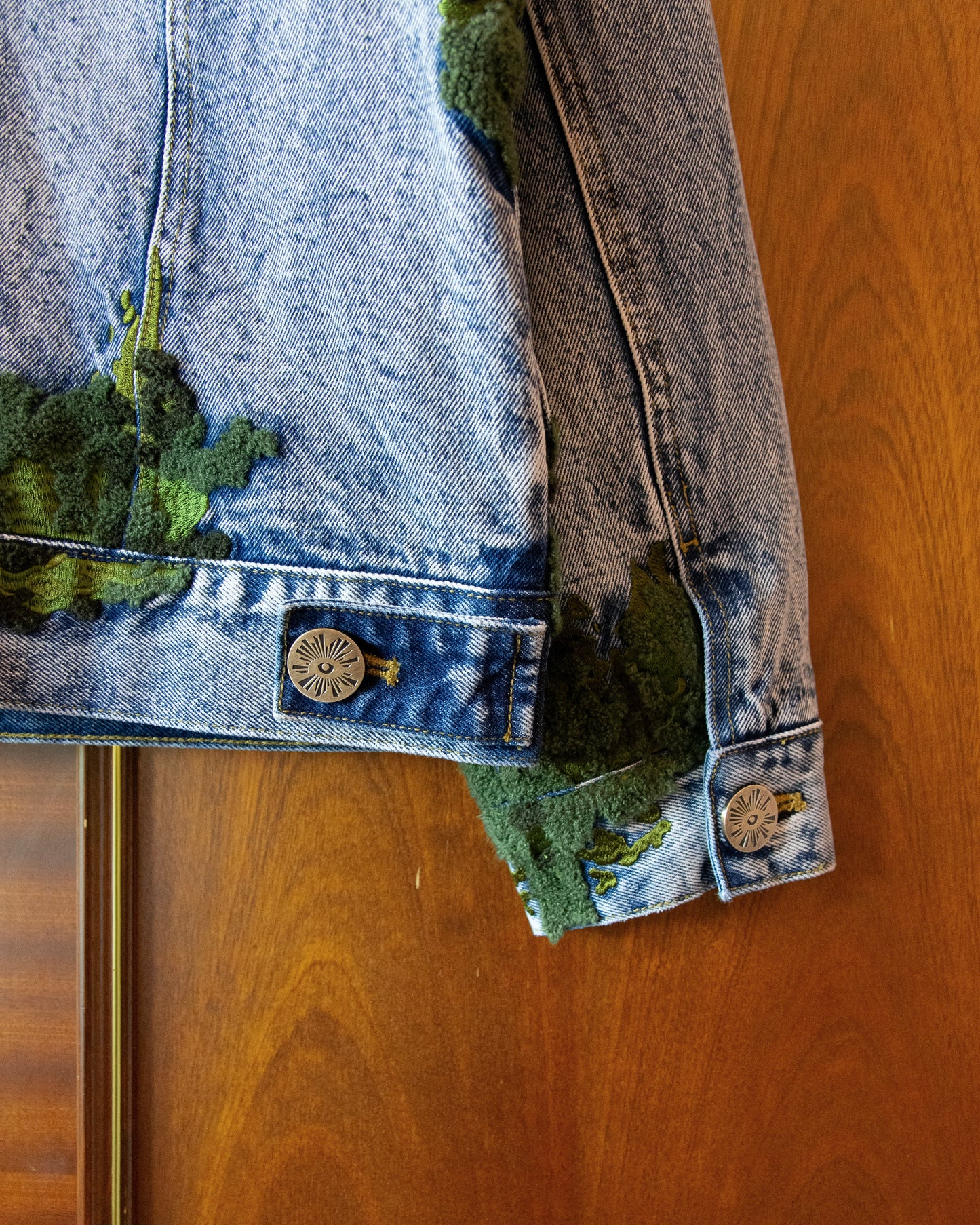 EMBROIDERED MOSS DENIM JACKET