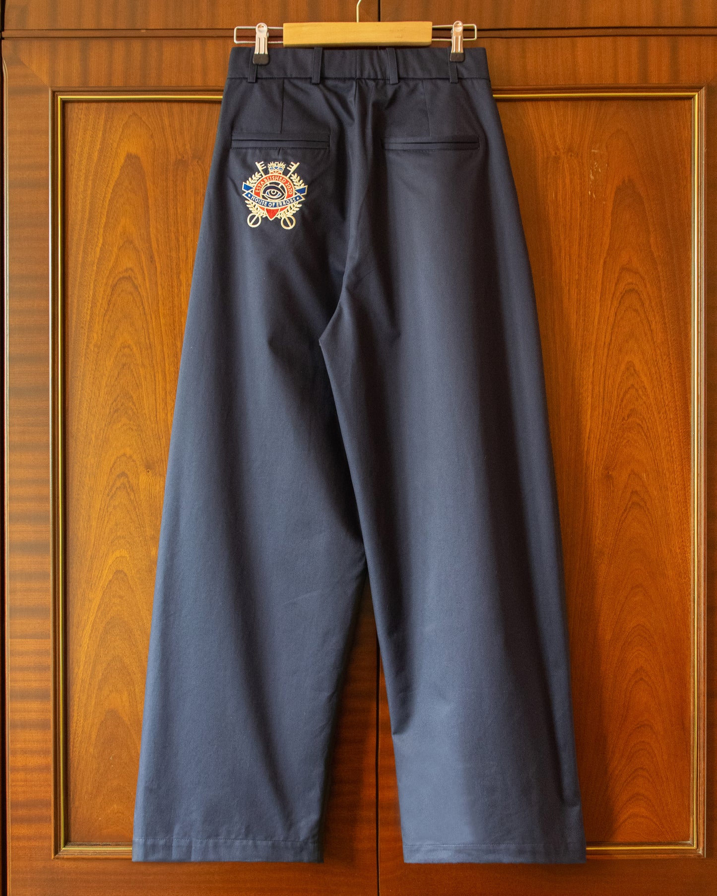 WIDE LEG CROWN TROUSERS IN NAVY
