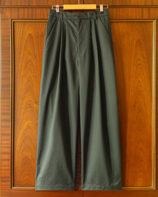 WIDE LEG CROWN TROUSERS IN GREEN
