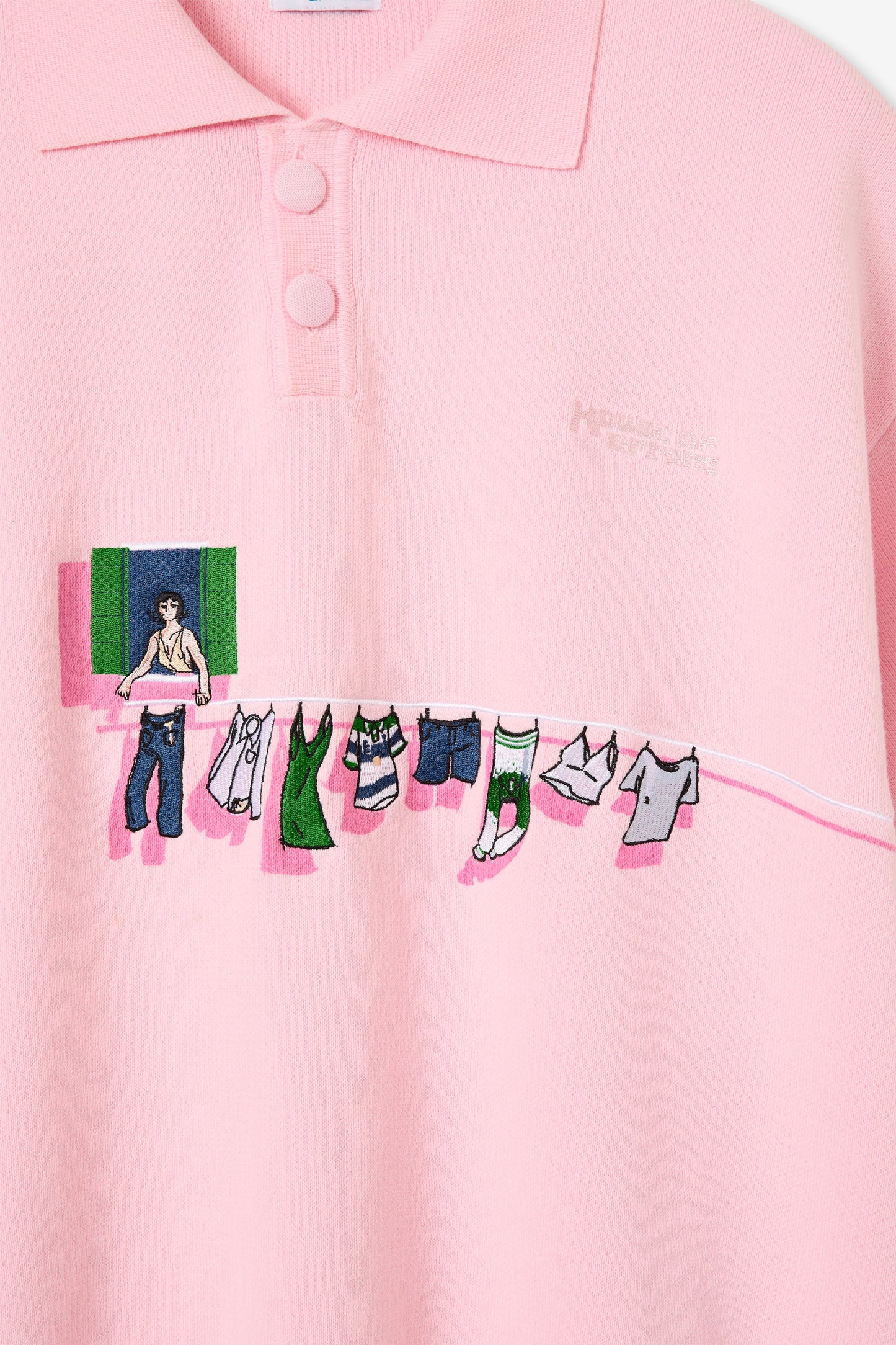 (NICK TEST) KNITTED WASHING LINE POLO IN PINK