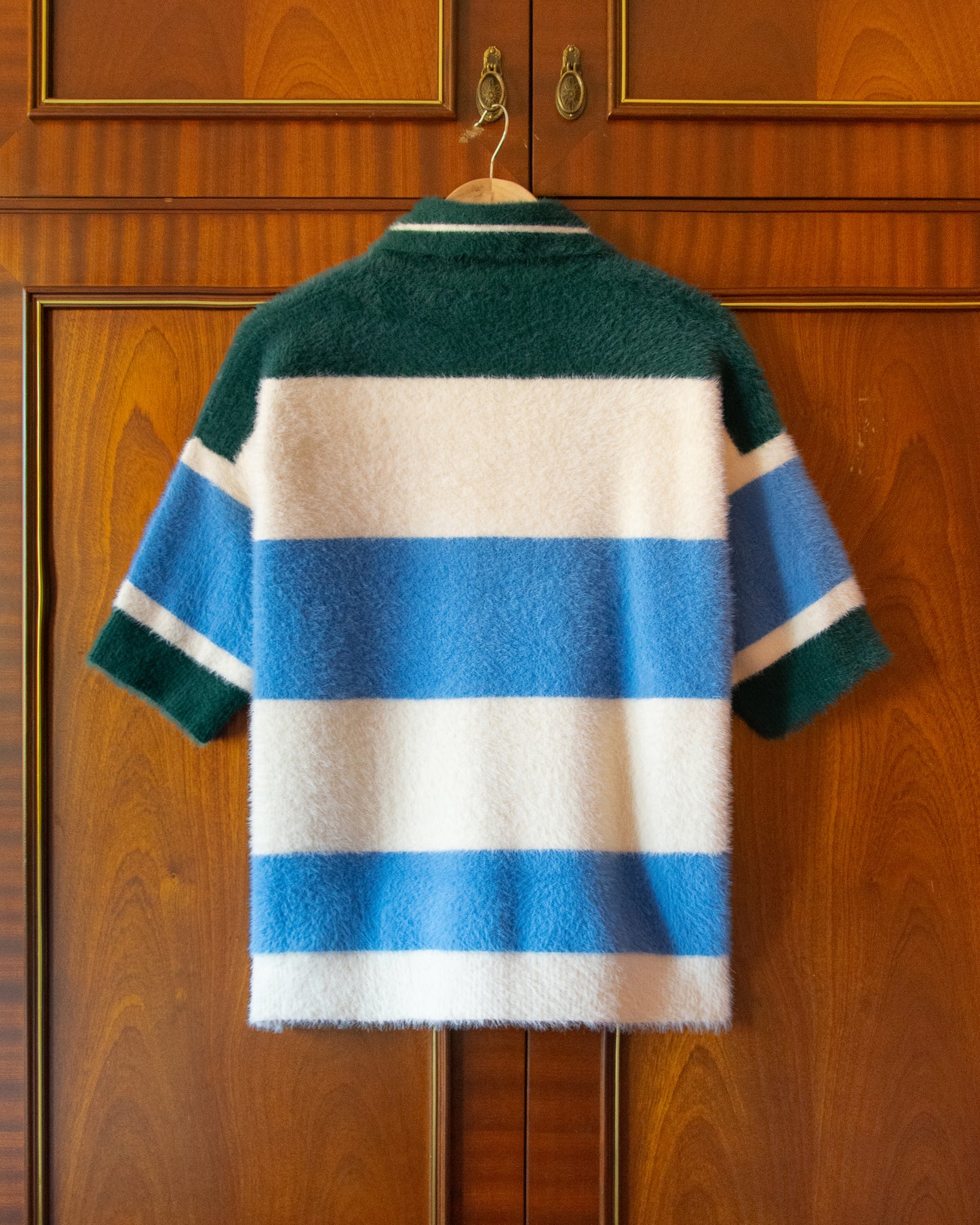 SHAGGY KNITTED STRIPED POLO