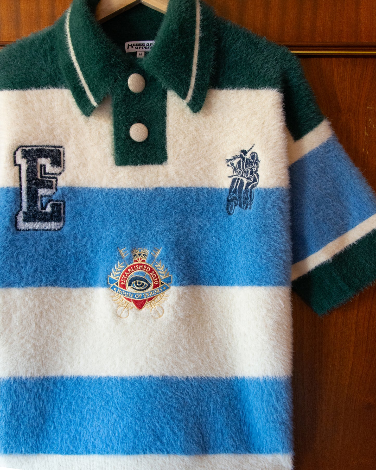 SHAGGY KNITTED STRIPED POLO