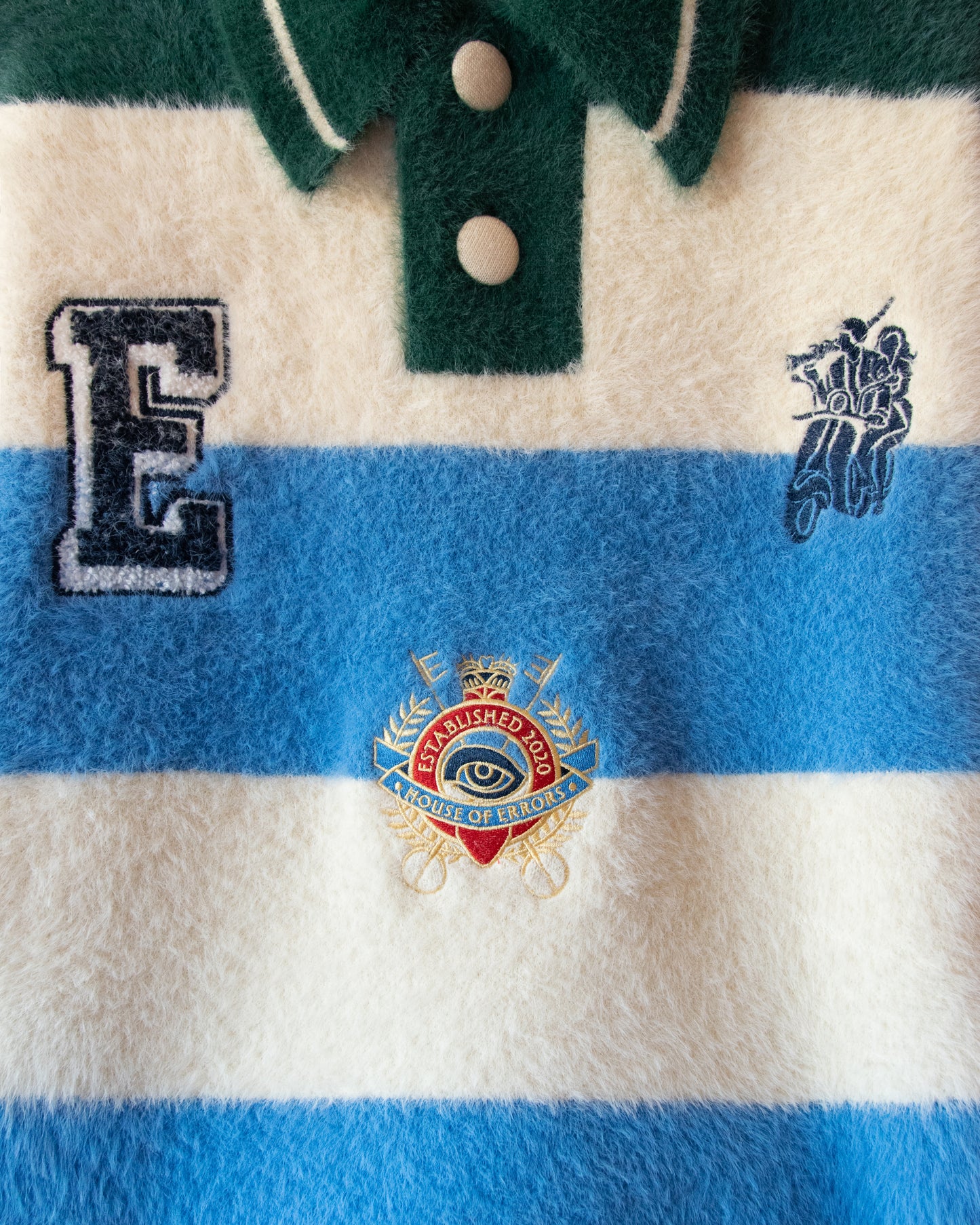 SHAGGY KNITTED STRIPED POLO