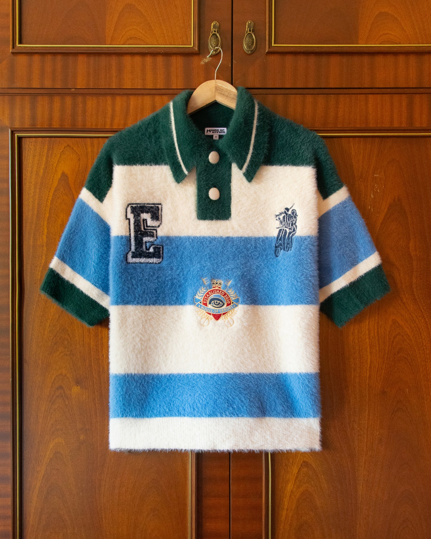 SHAGGY KNITTED STRIPED POLO