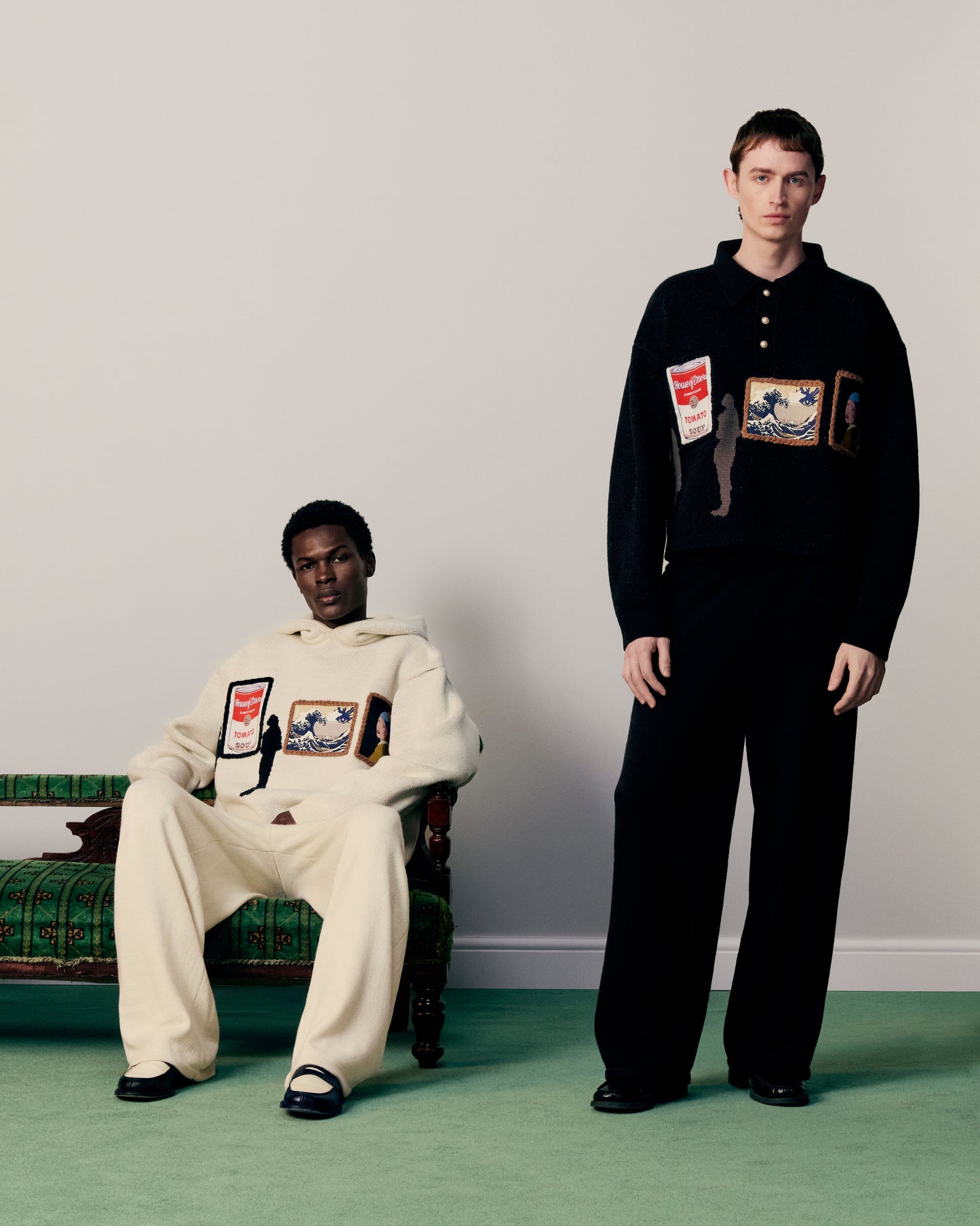 RELAXED KNITTED JOGGERS IN CREAM