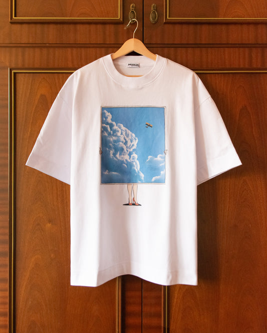 FRAME MIDWEIGHT TEE IN WHITE