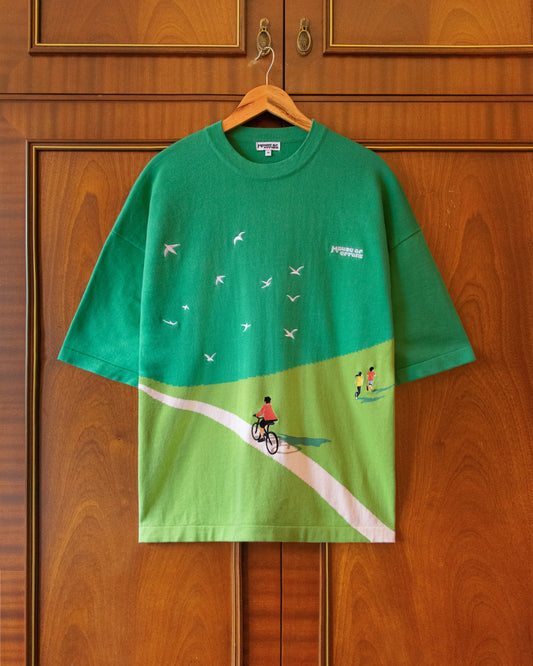 KNITTED COTTON BIKE RIDE TEE