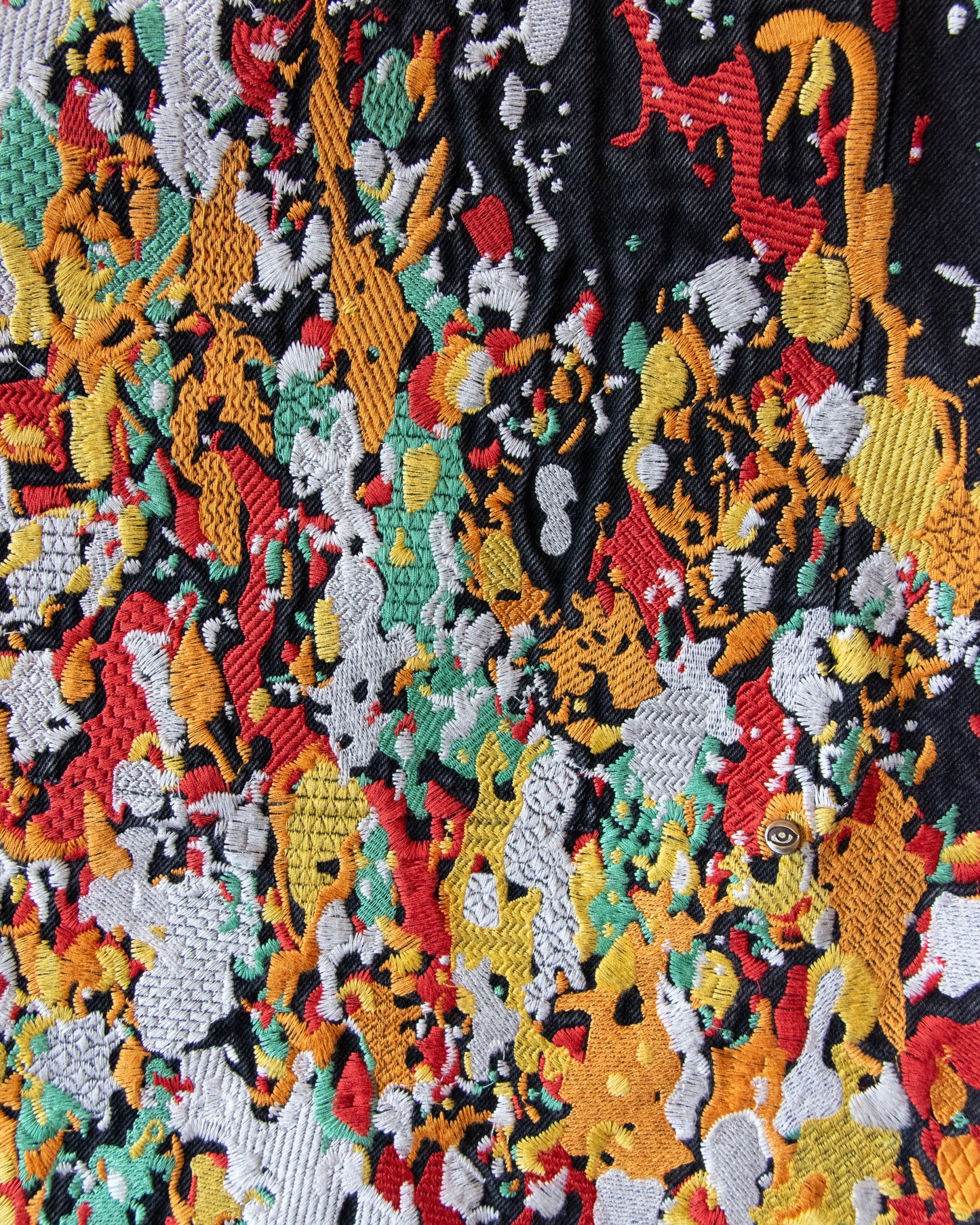 EMBROIDERED CARPENTER JEANS IN FADED BLACK