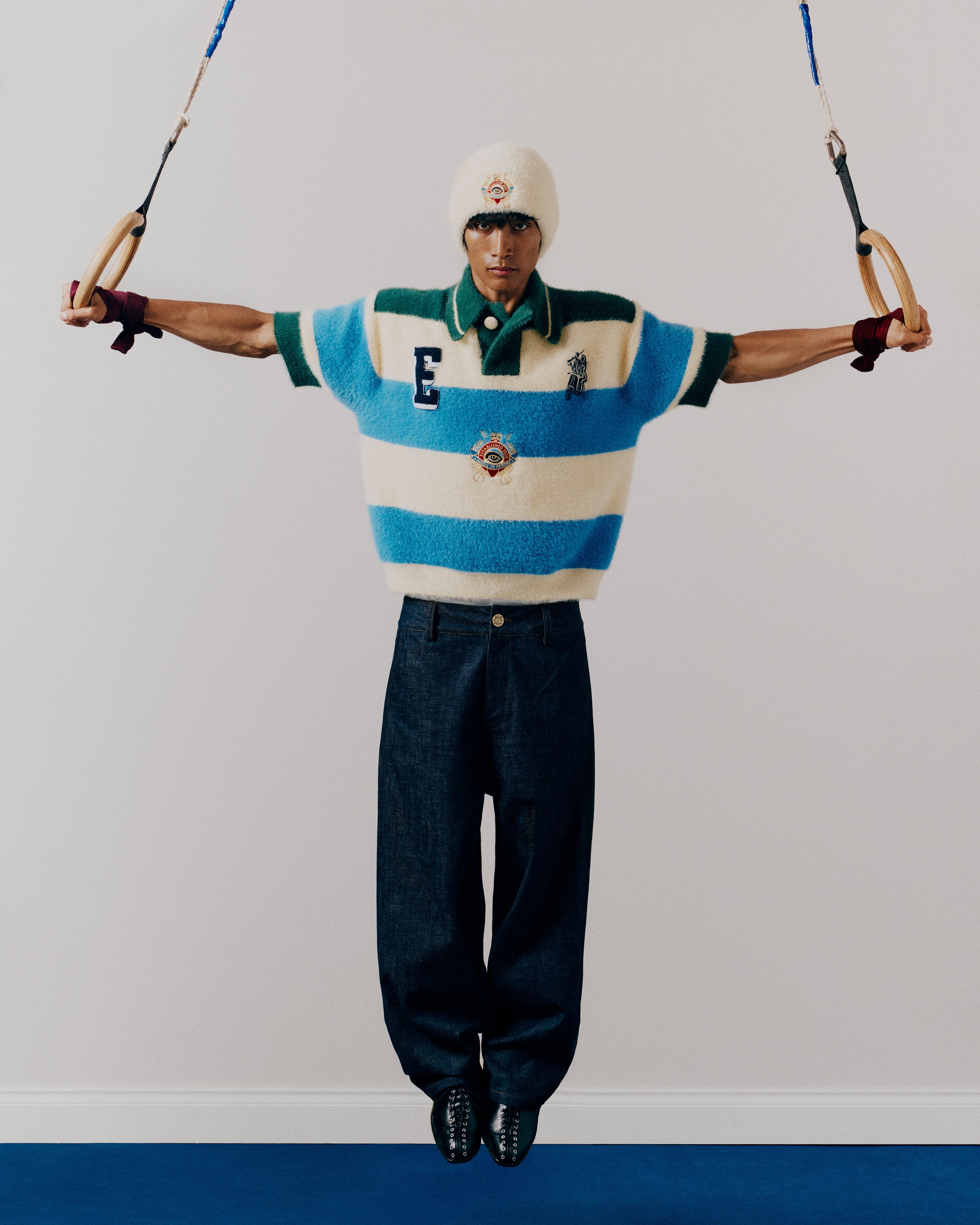 SHAGGY KNITTED STRIPED POLO – HOUSE OF ERRORS