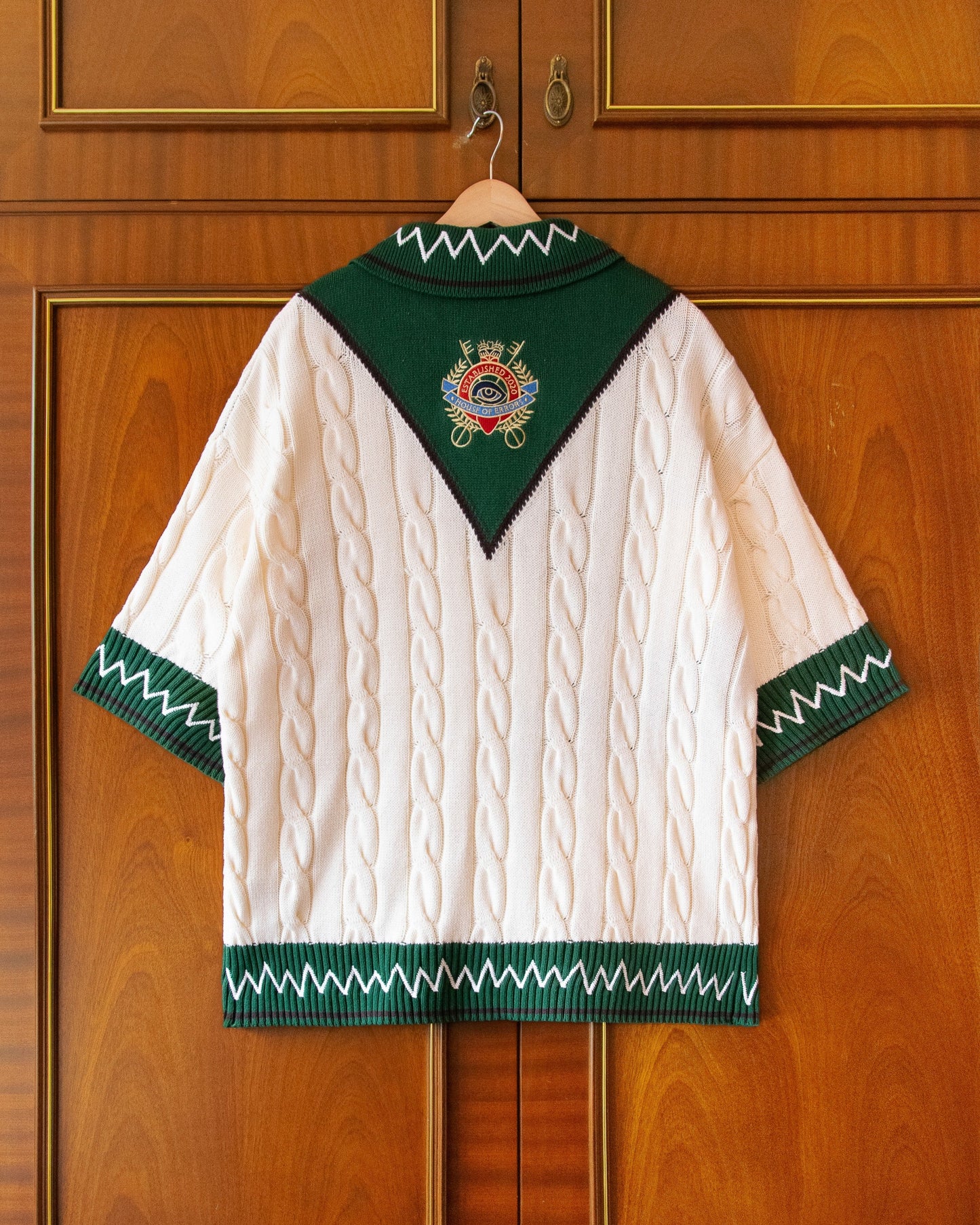 COTTON CABLE KNIT POLO