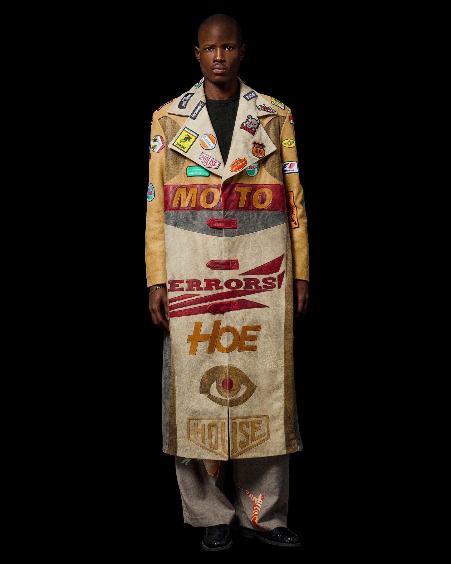 LEATHER MOTO TRENCH COAT