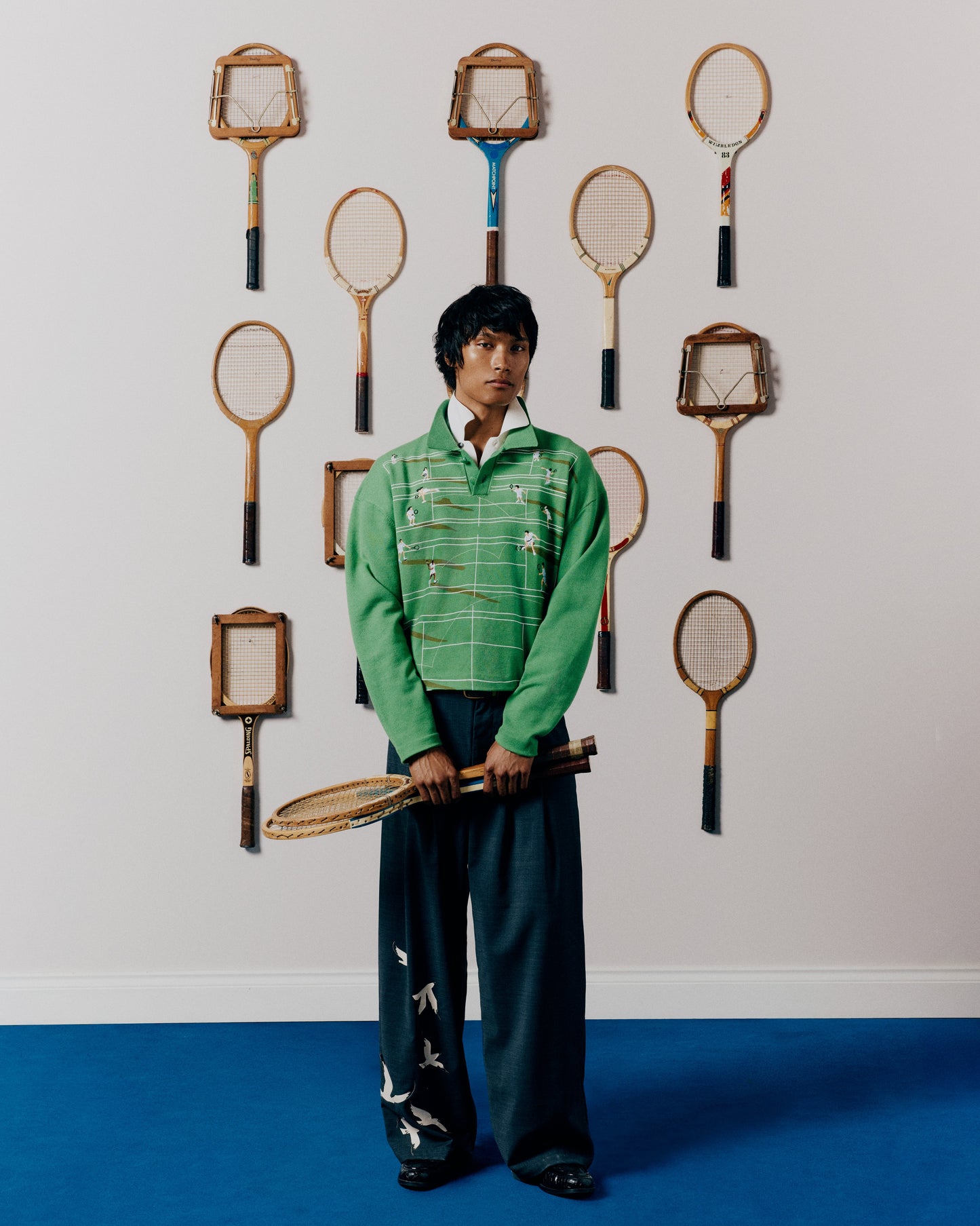 FINE KNIT TENNIS SWEATER