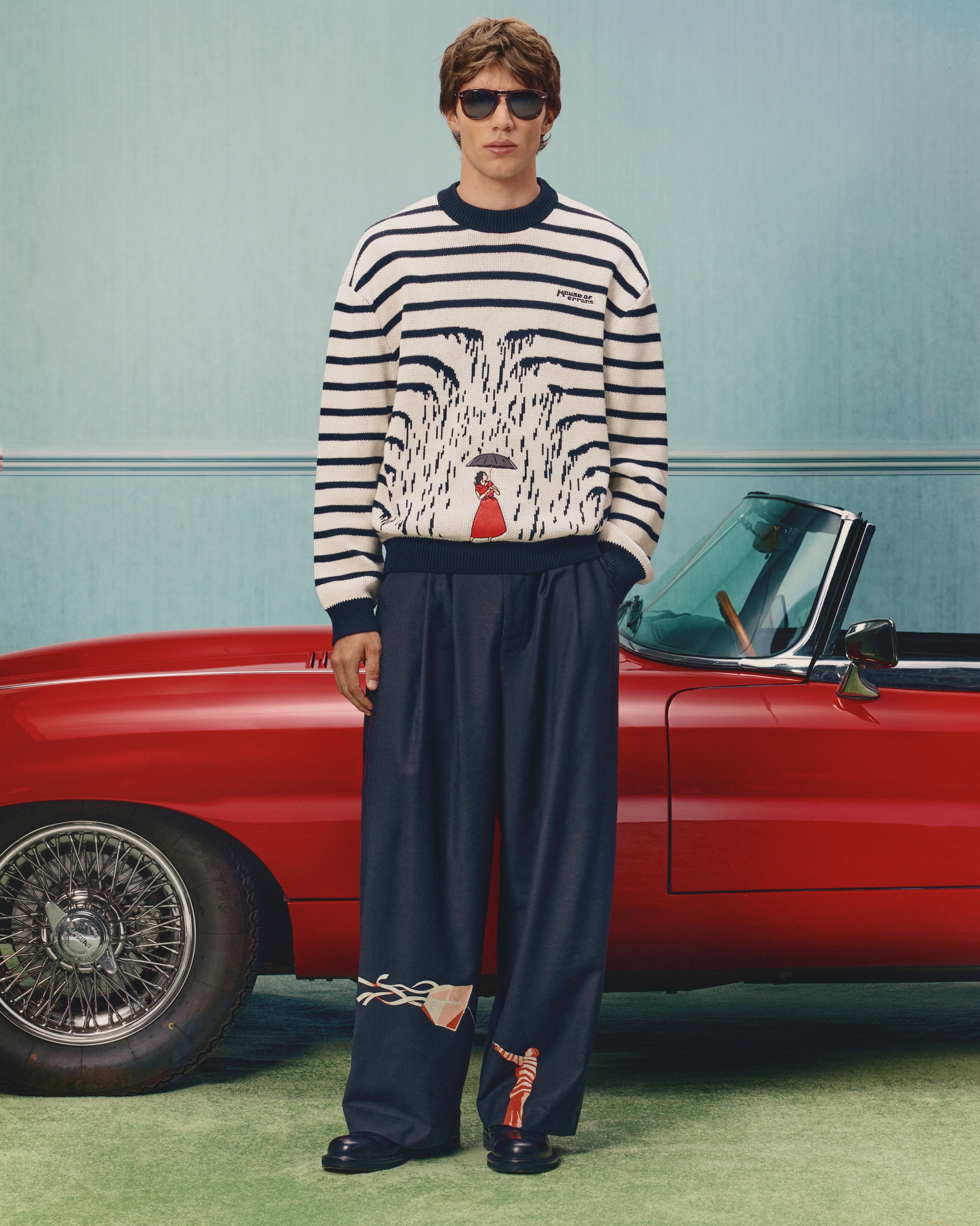 KNITTED COTTON RAIN-DREAM SWEATER