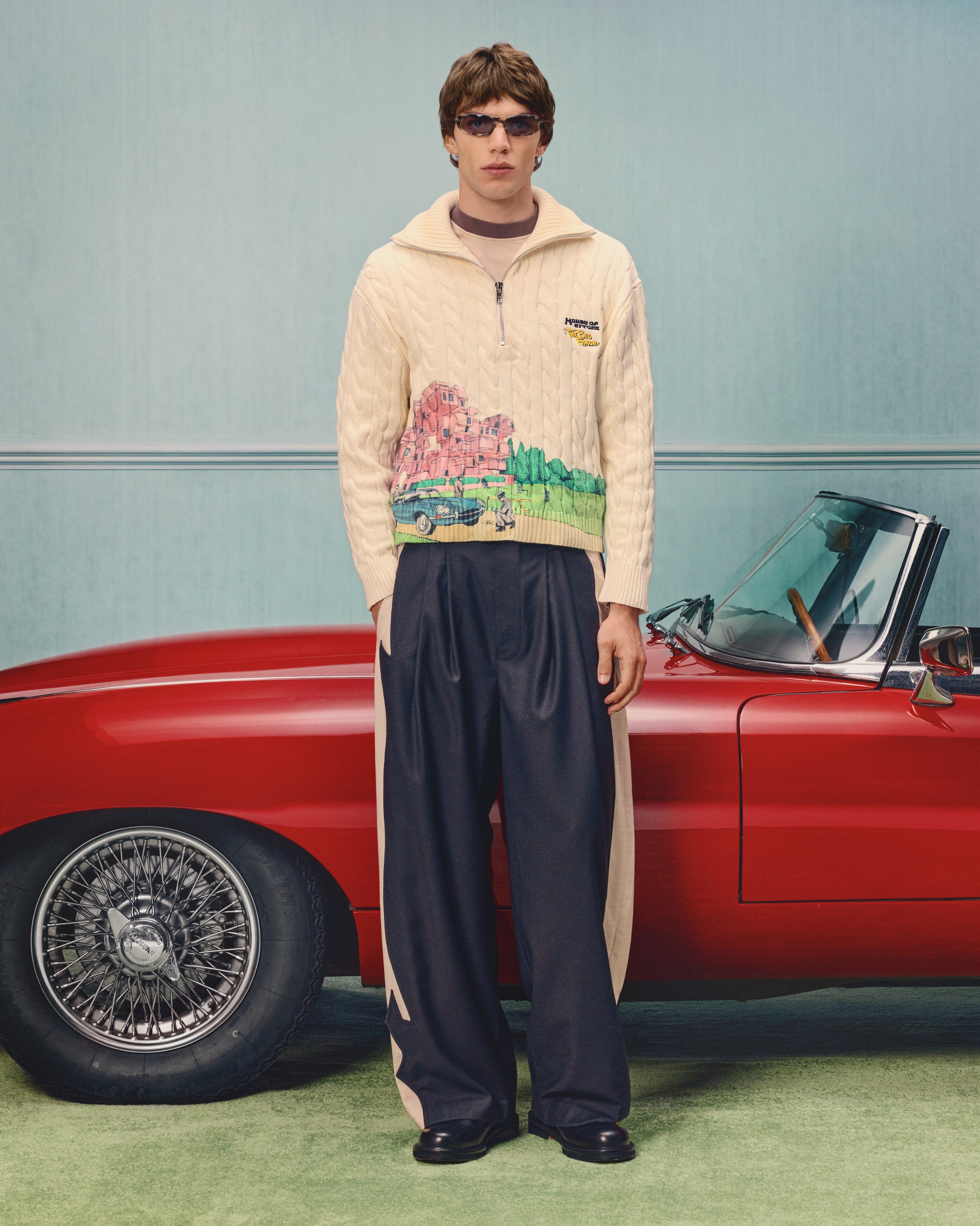 NOIR PANELLED WOOL TROUSERS