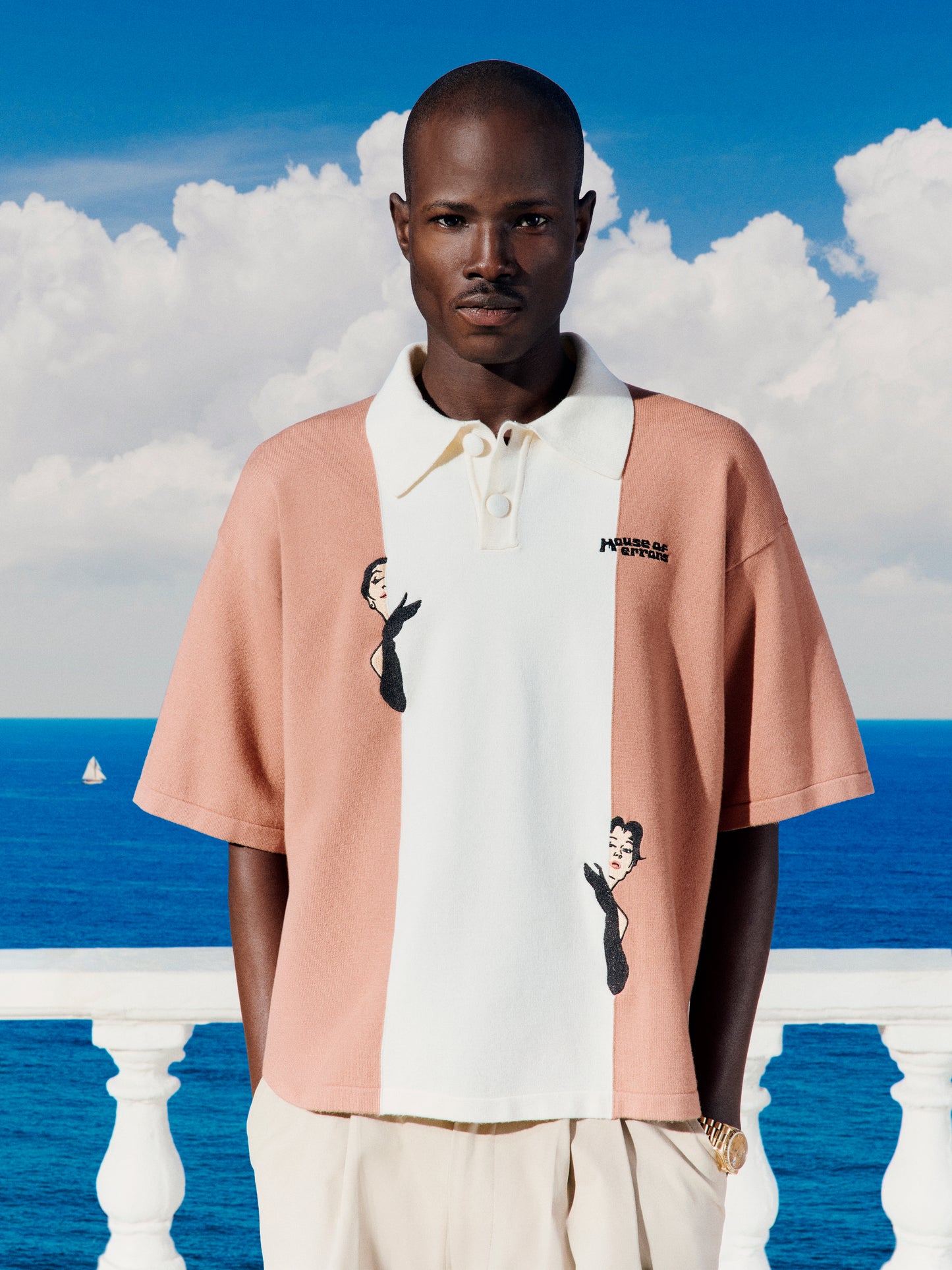 KNITTED PEEKING POLO