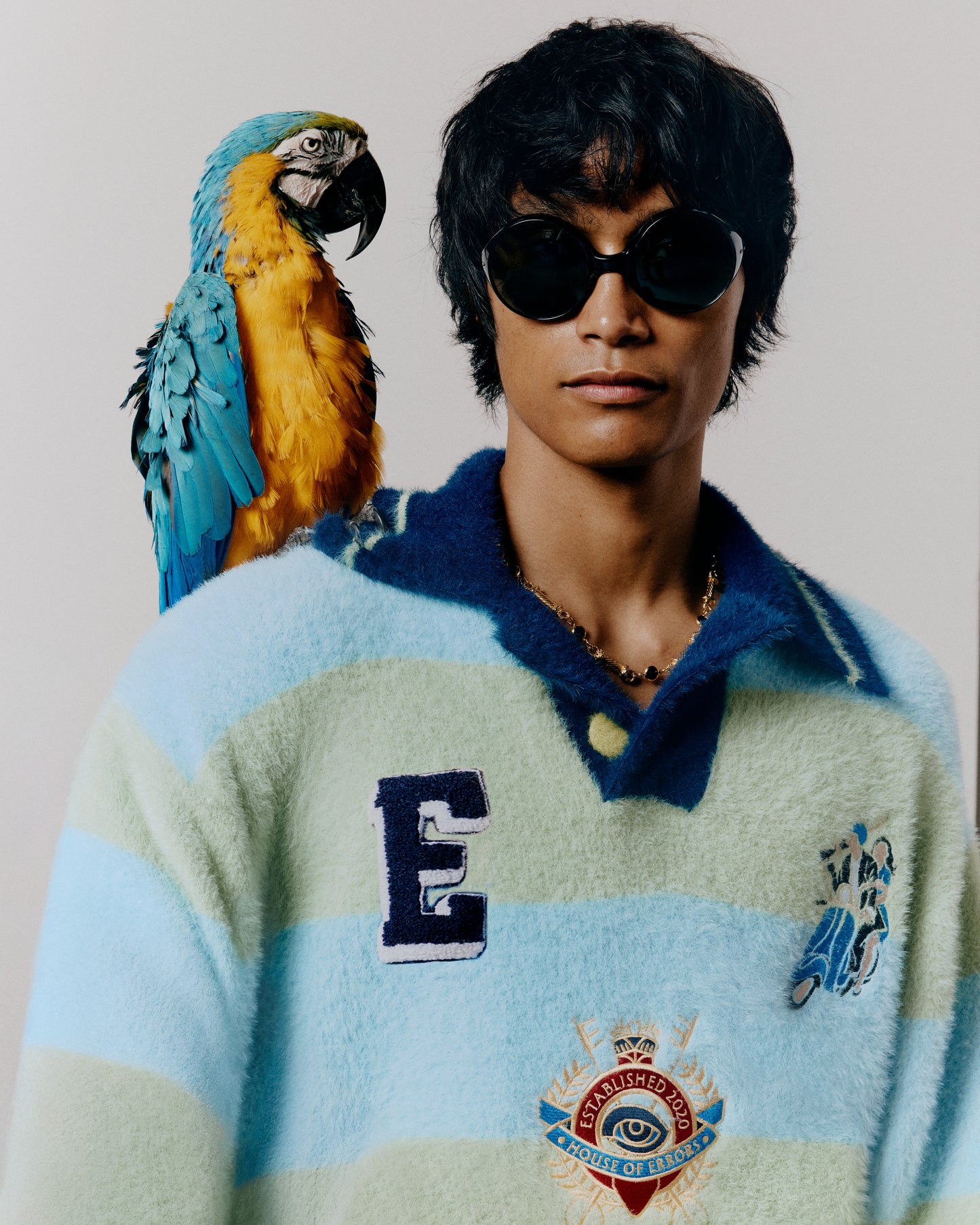 SHAGGY KNITTED STRIPED SWEATER