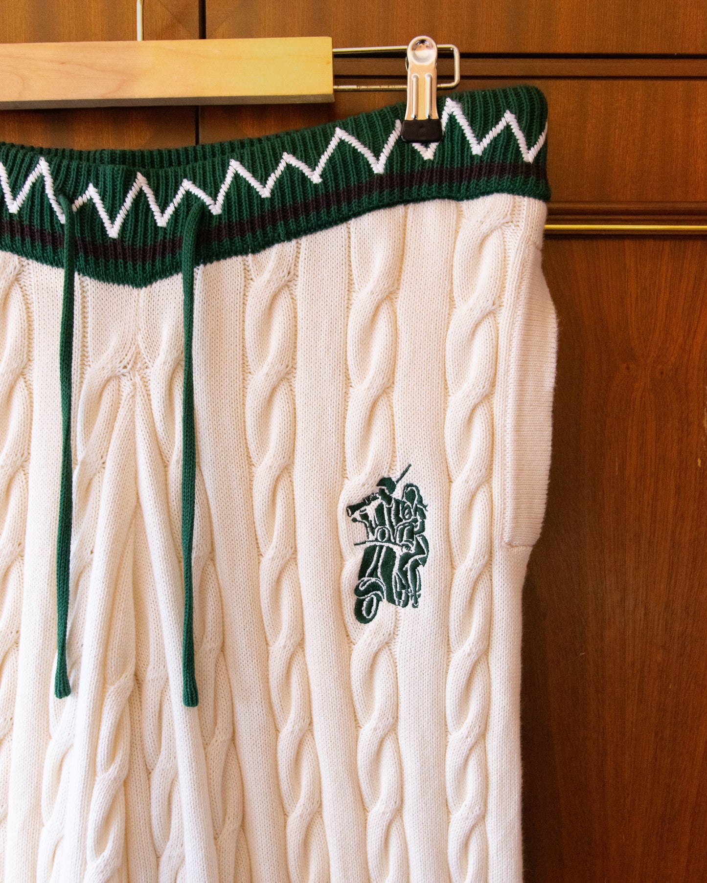 COTTON CABLE KNIT LOUNGE TROUSERS