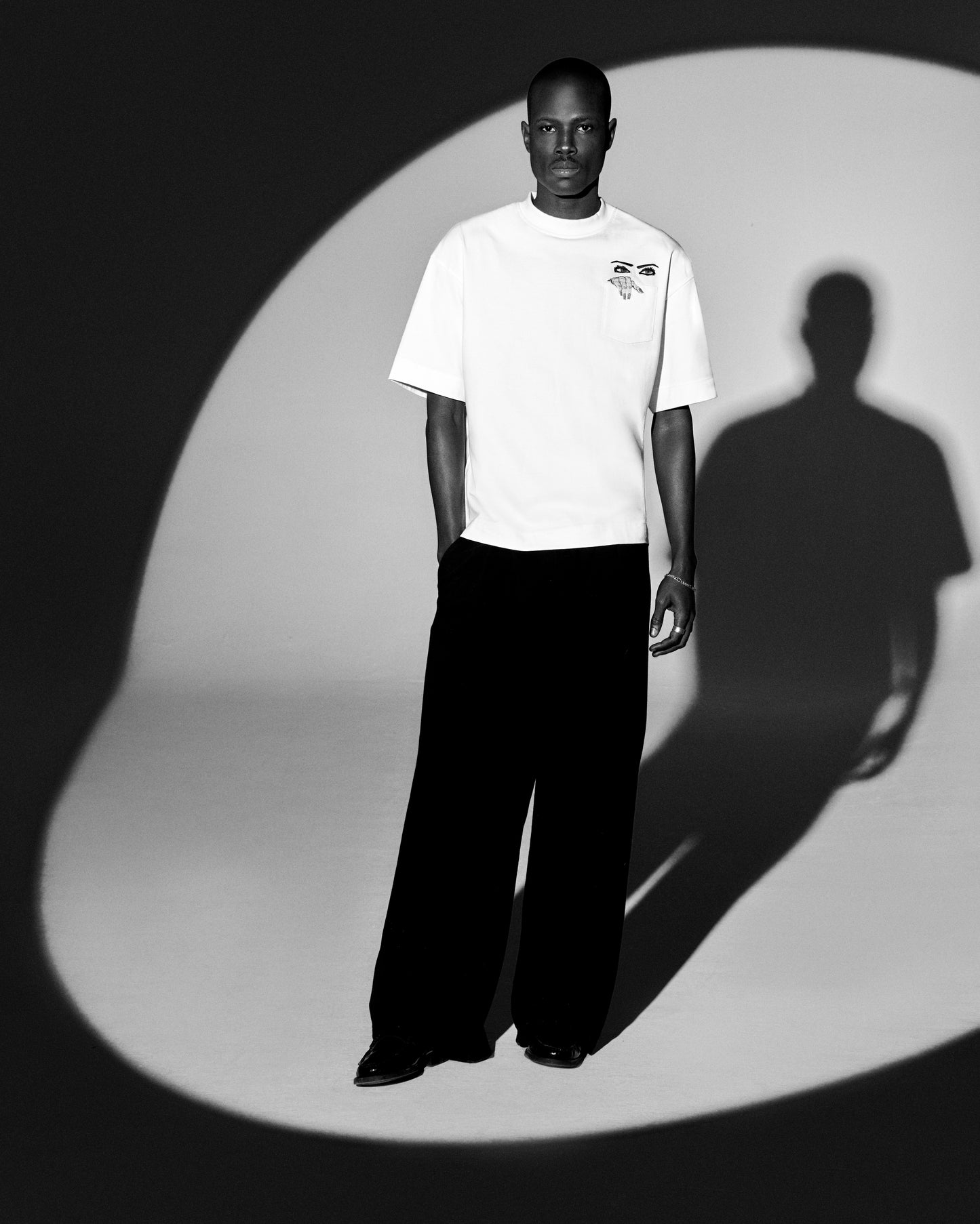 PLEATED JOGGERS IN BLACK