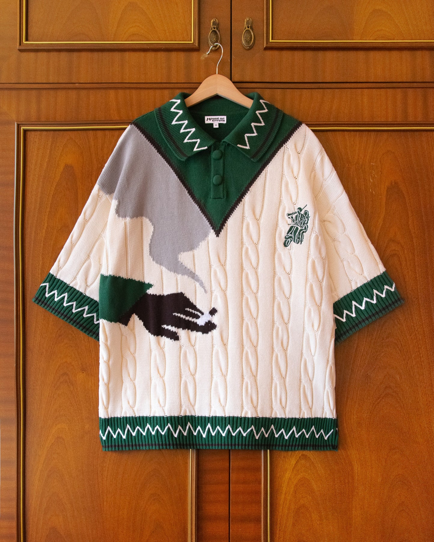 COTTON CABLE KNIT POLO