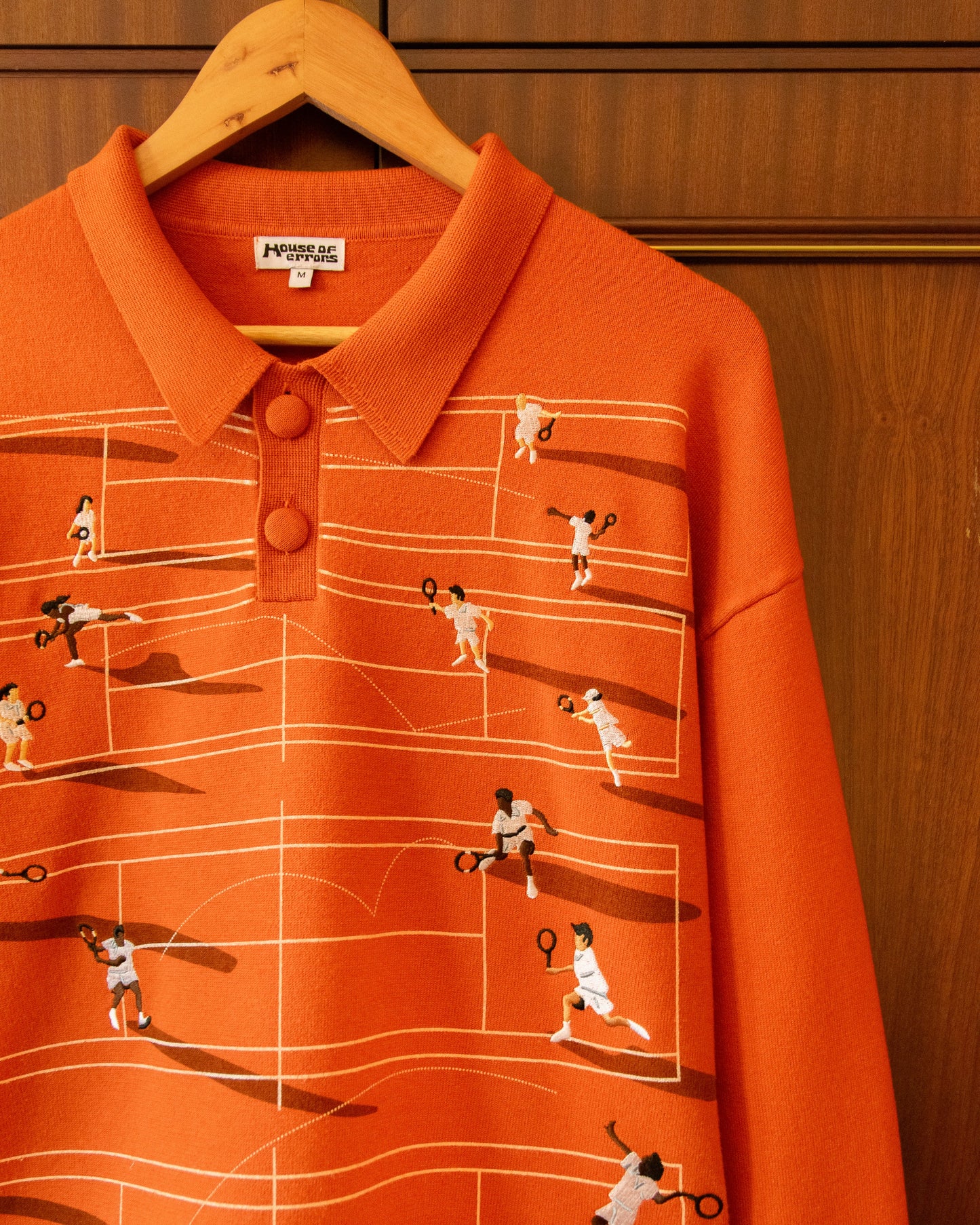 FINE KNIT TENNIS SWEATER - CLAY