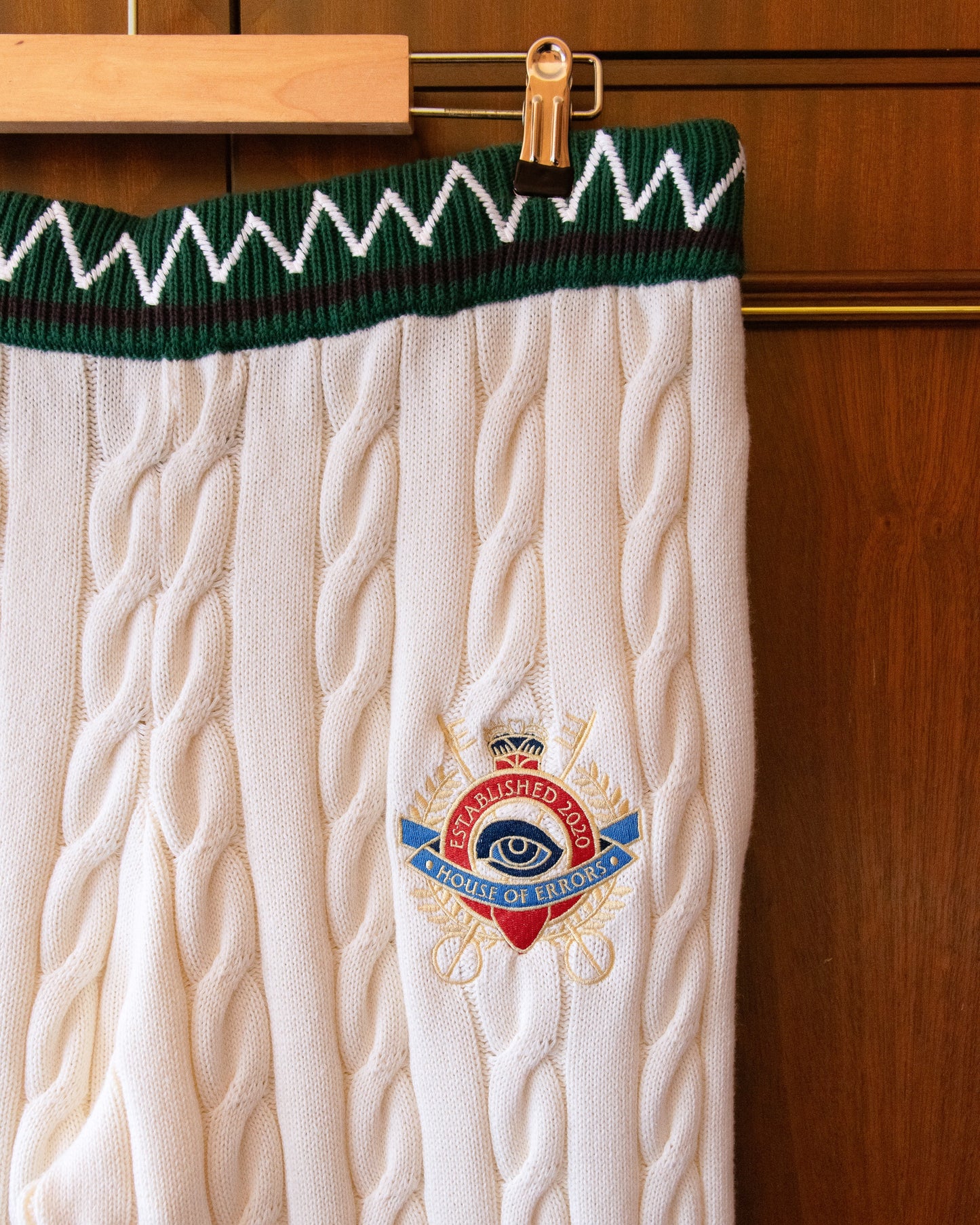 COTTON CABLE KNIT LOUNGE TROUSERS