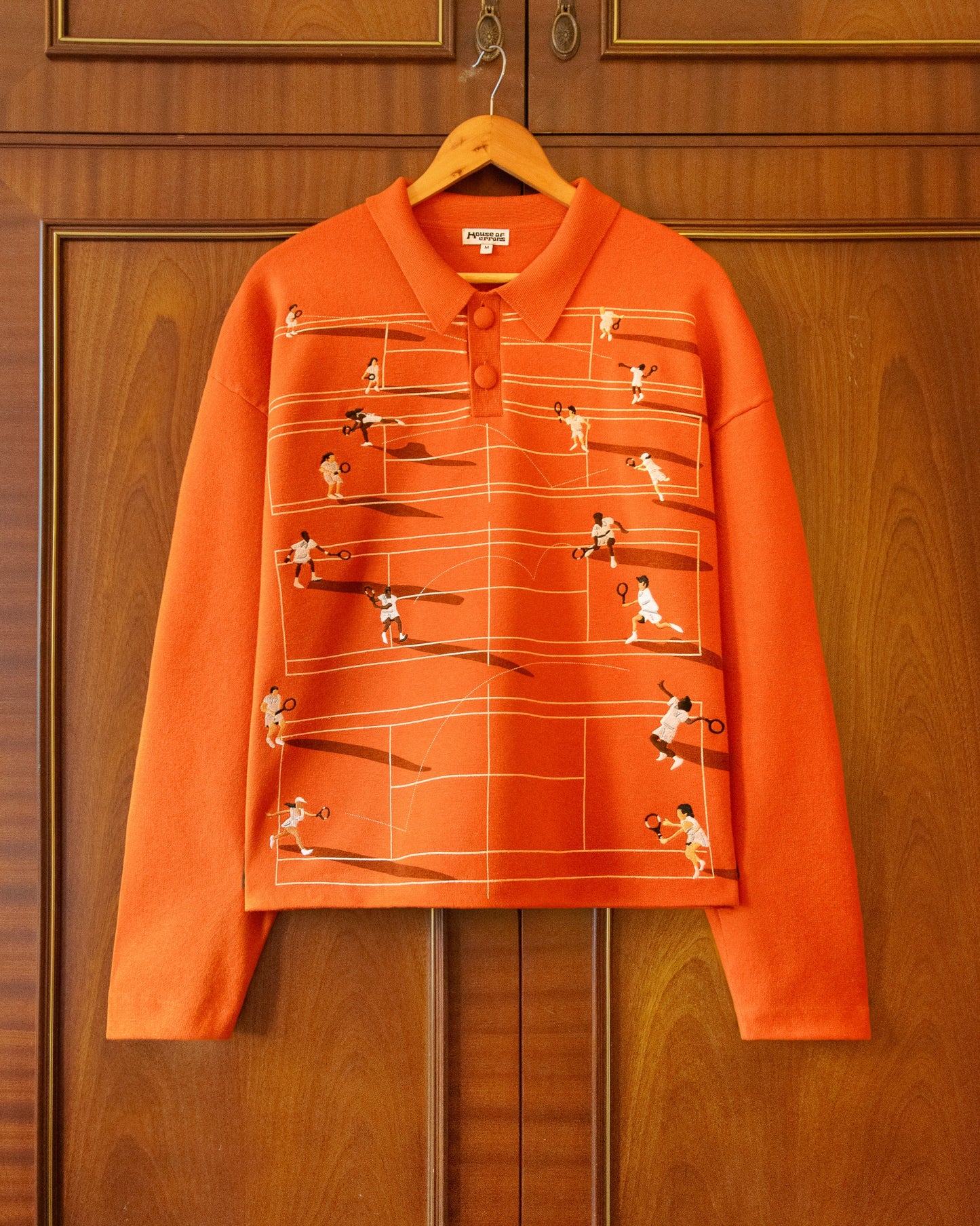 FINE KNIT TENNIS SWEATER - CLAY