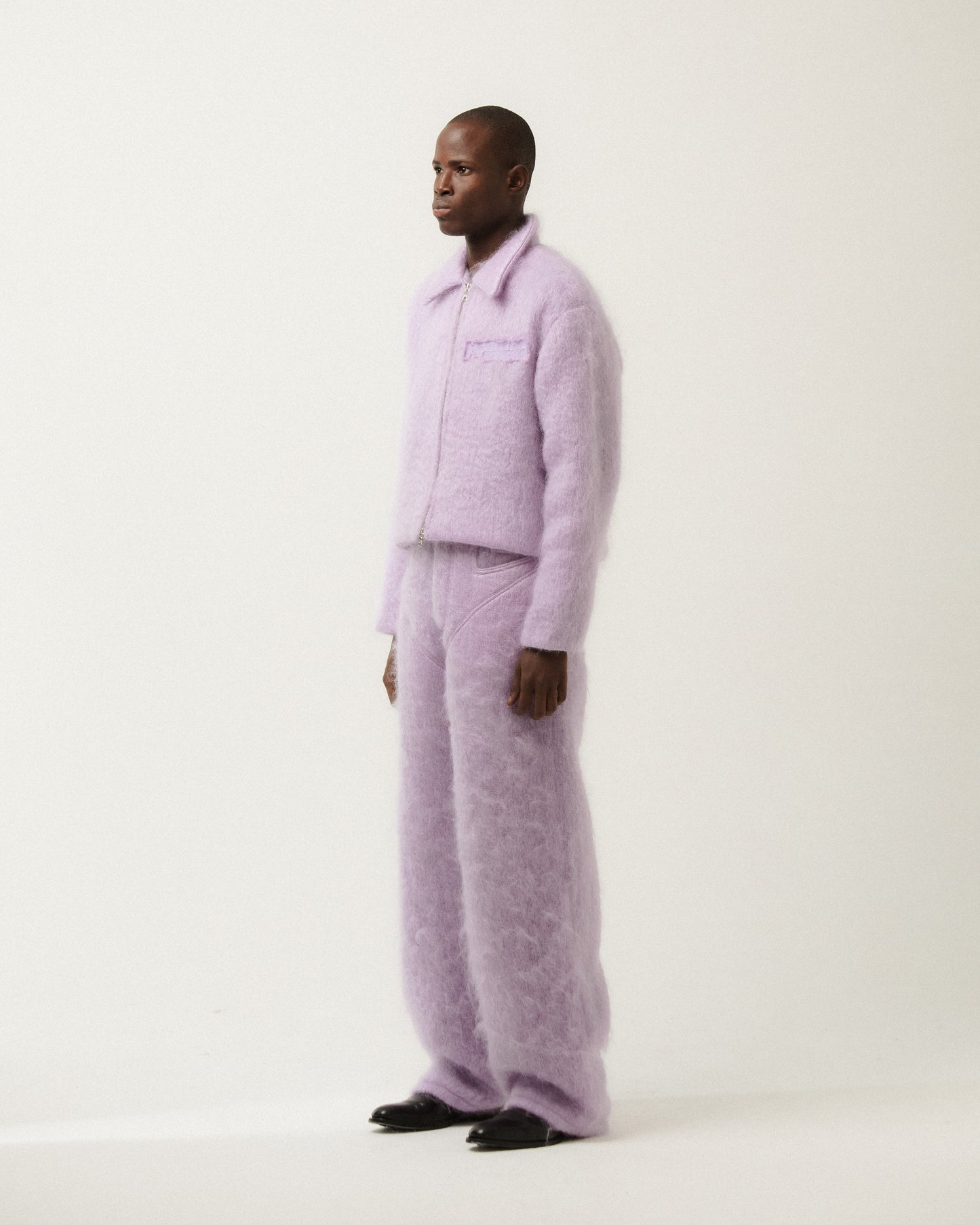 MOHAIR CHAINQUILT JACKET IN LILAC