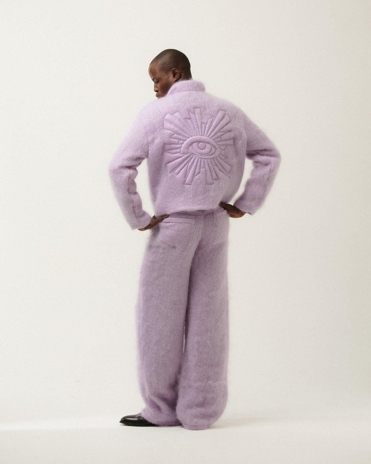 MOHAIR CHAINQUILT JACKET IN LILAC