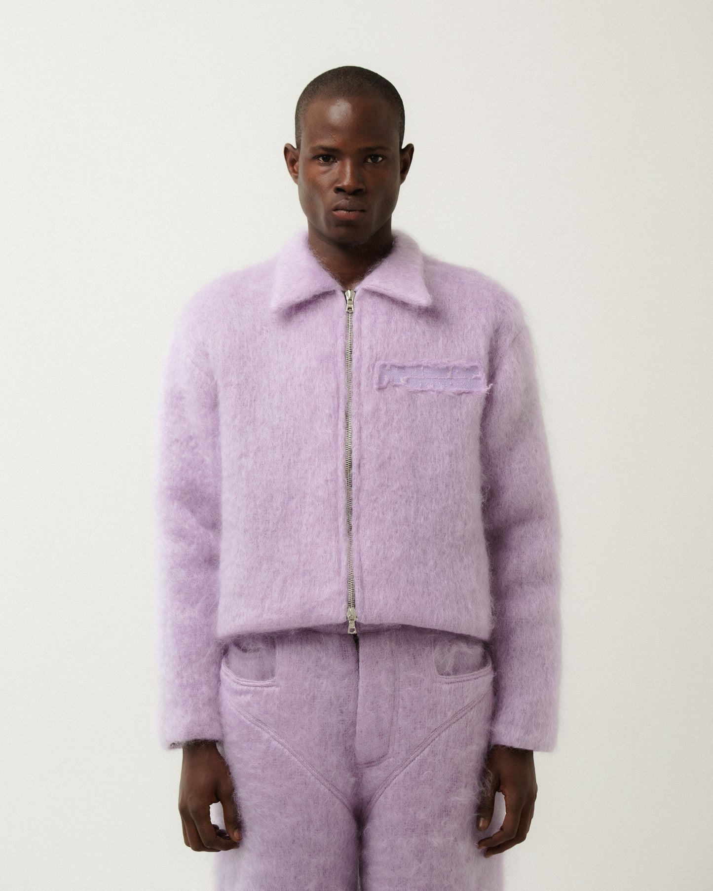 MOHAIR CHAINQUILT JACKET IN LILAC