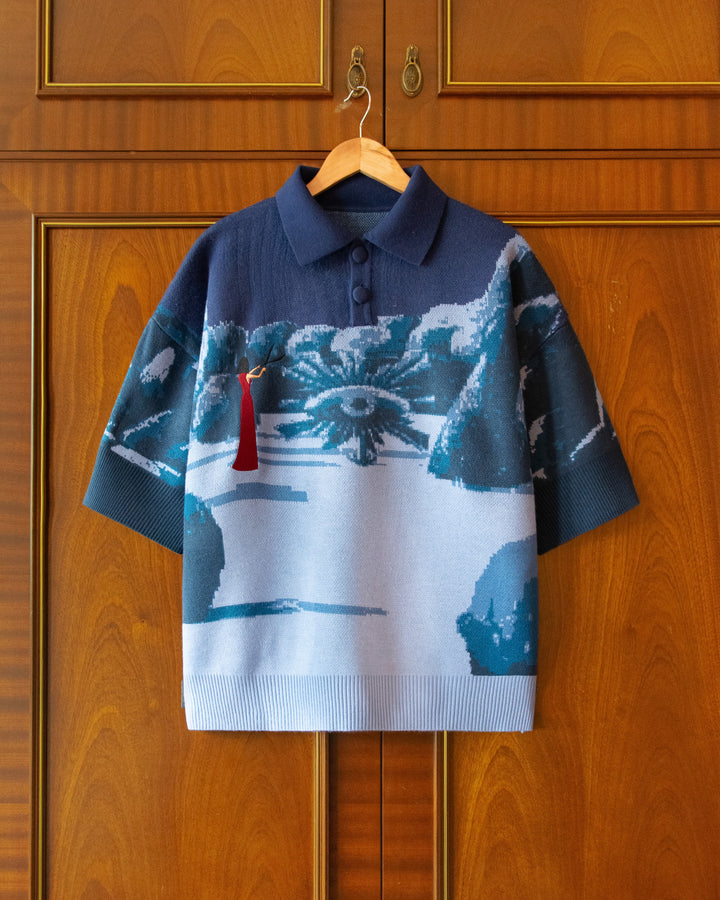 KNITTED NIGHT GARDEN POLO