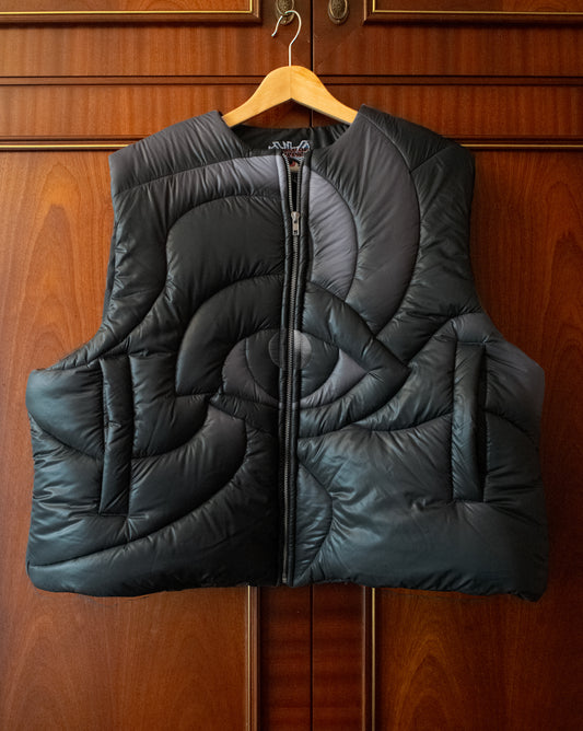 ALL-SEEING PUFFA VEST V2 - FADED BLACK