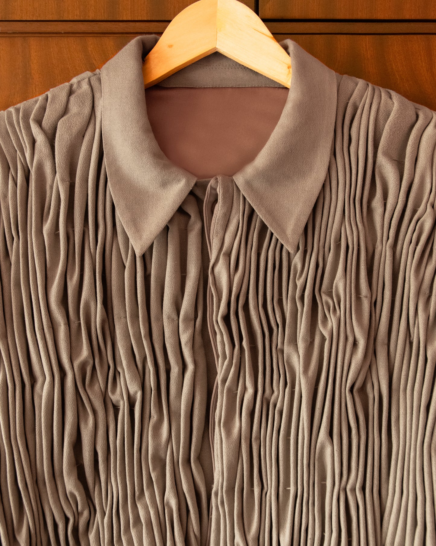 RUFFLED WOOL BOMBER