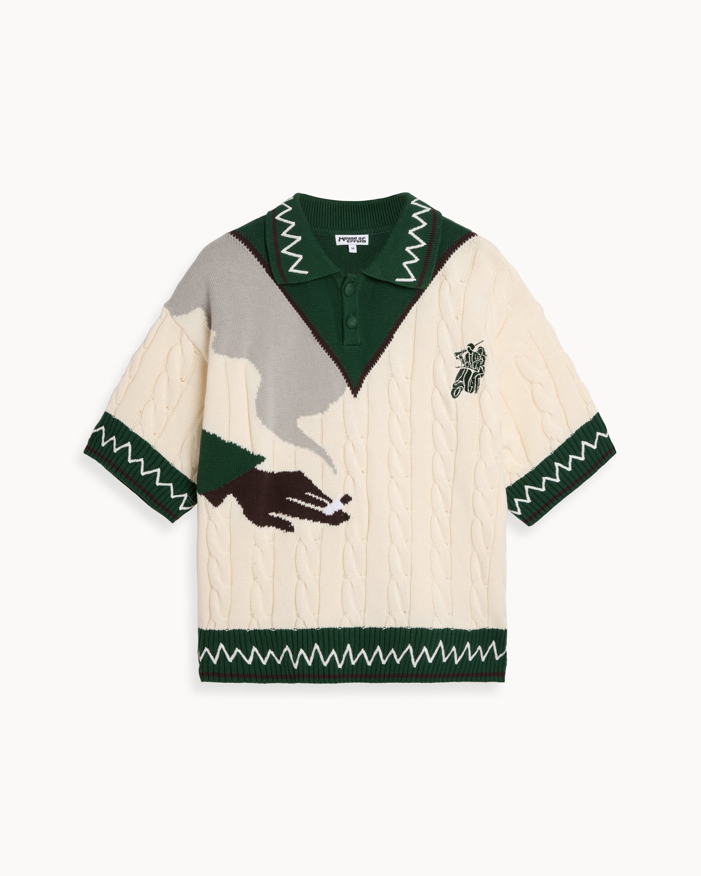 COTTON CABLE KNIT POLO – HOUSE OF ERRORS