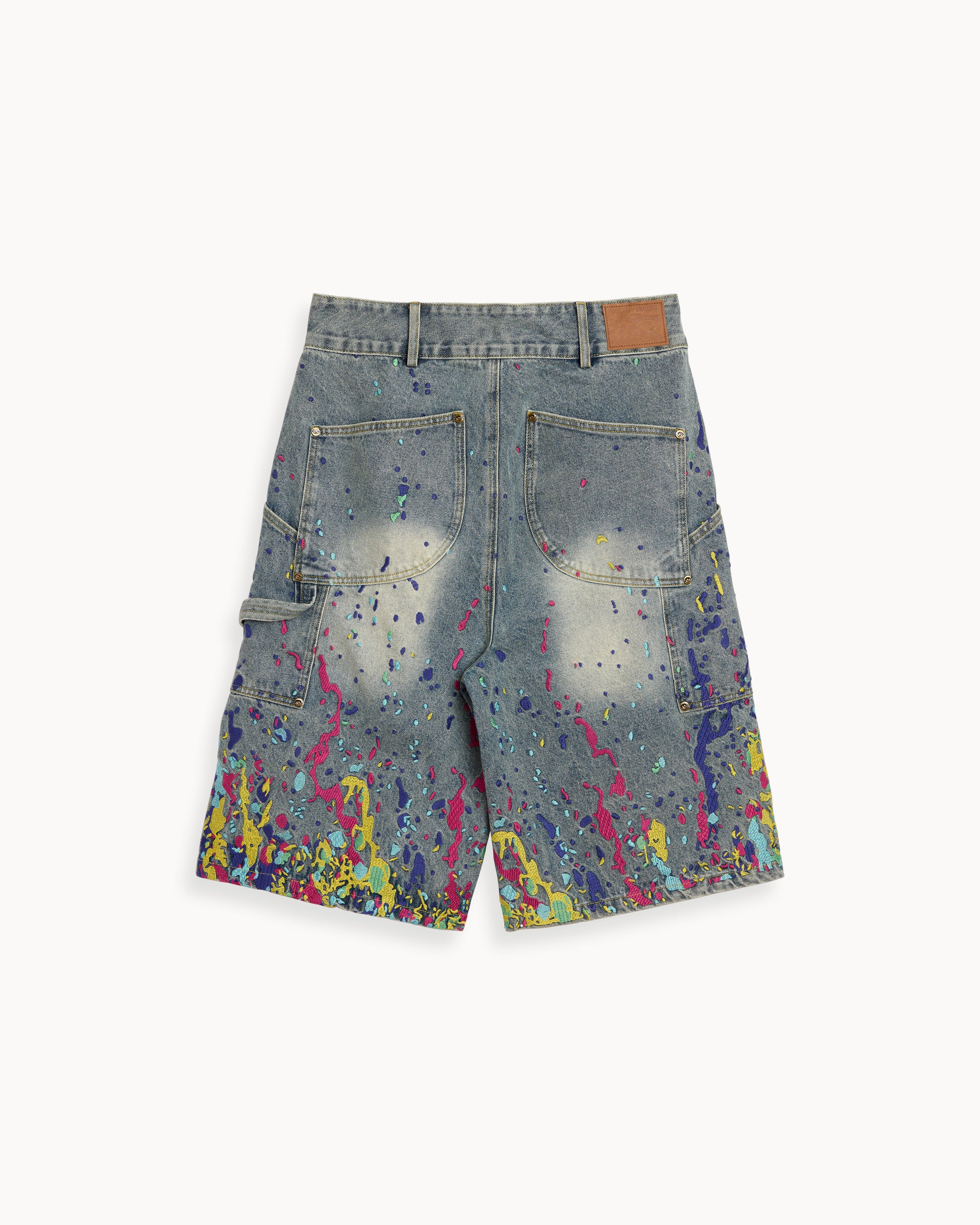 EMBROIDERED CARPENTER DENIM SHORTS – HOUSE OF ERRORS