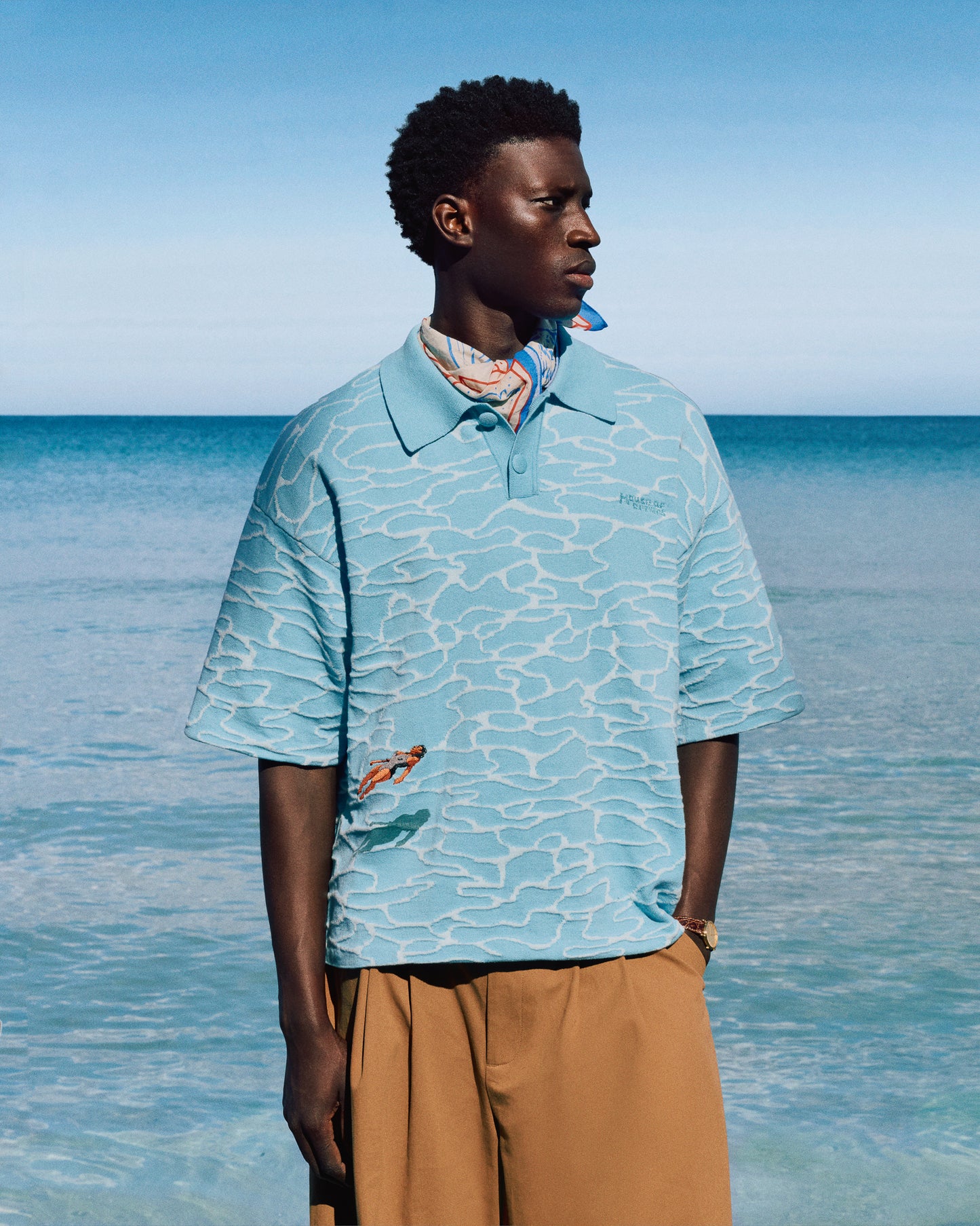 KNITTED COTTON FLOATING POLO