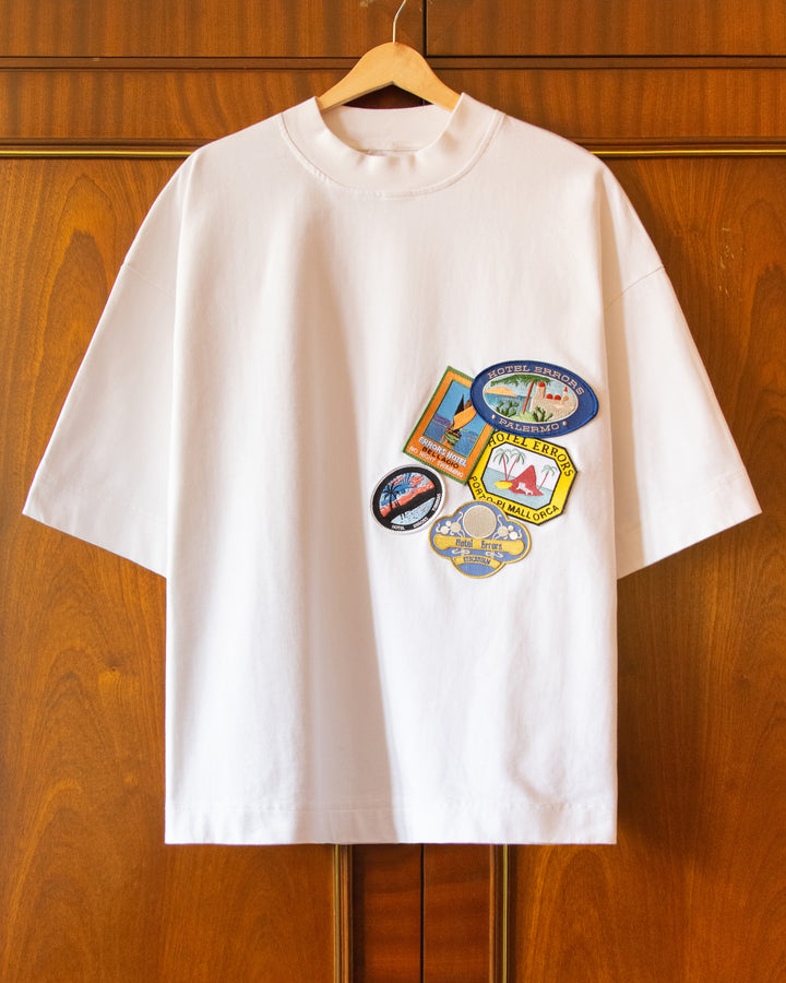 HOTEL ERRORS PATCH HEAVYWEIGHT TEE IN WHITE