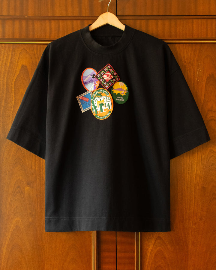HOTEL ERRORS PATCH HEAVYWEIGHT TEE IN BLACK