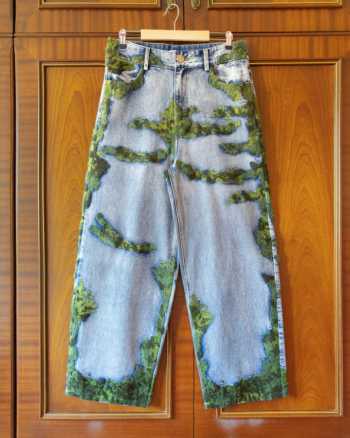 EMBROIDERED MOSS JEANS