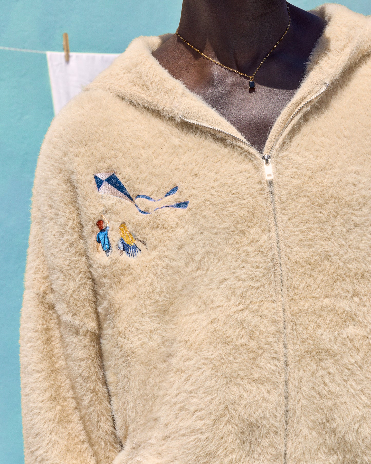 SHAGGY WHEAT FIELD ZIP HOODIE