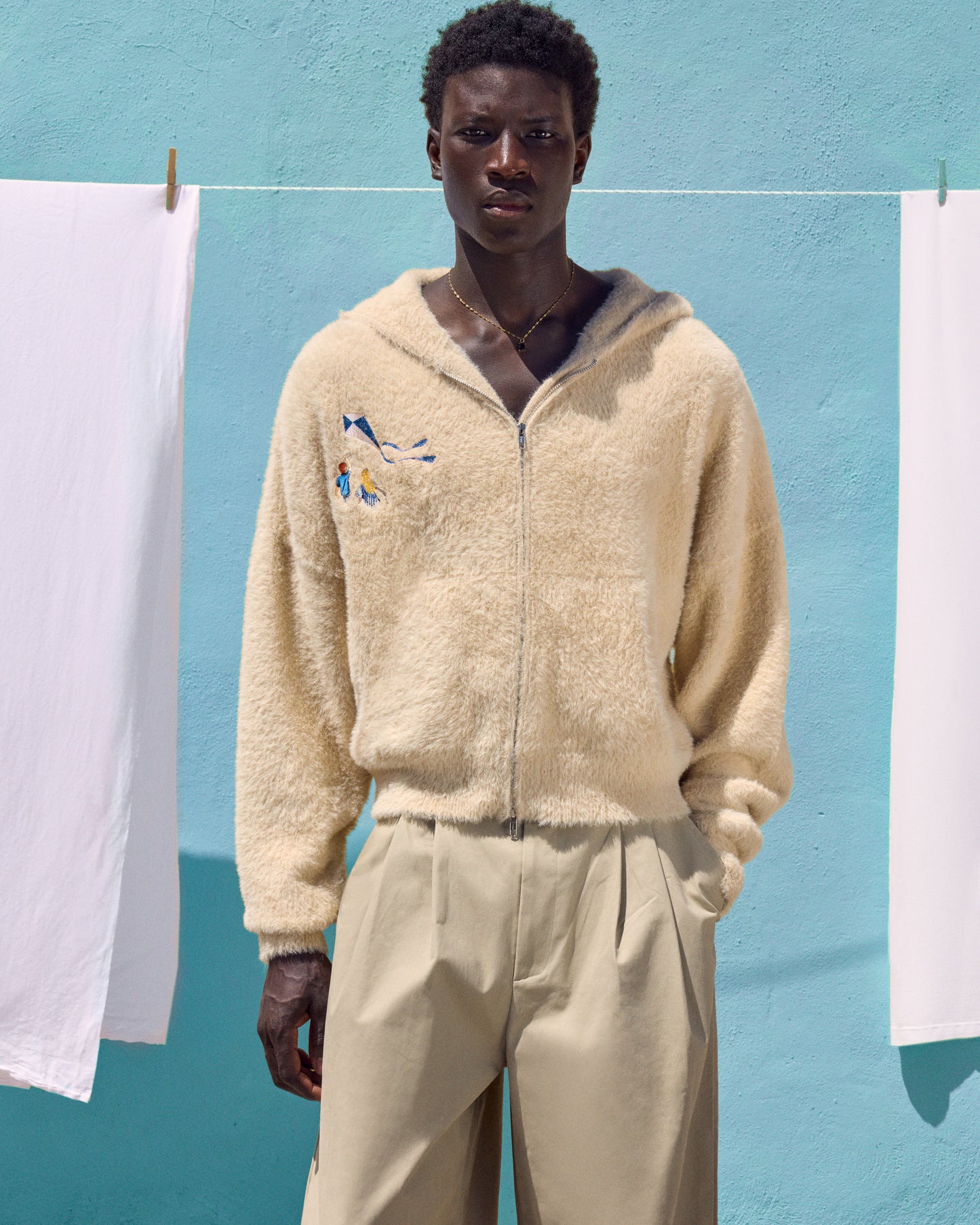 SHAGGY WHEAT FIELD ZIP HOODIE
