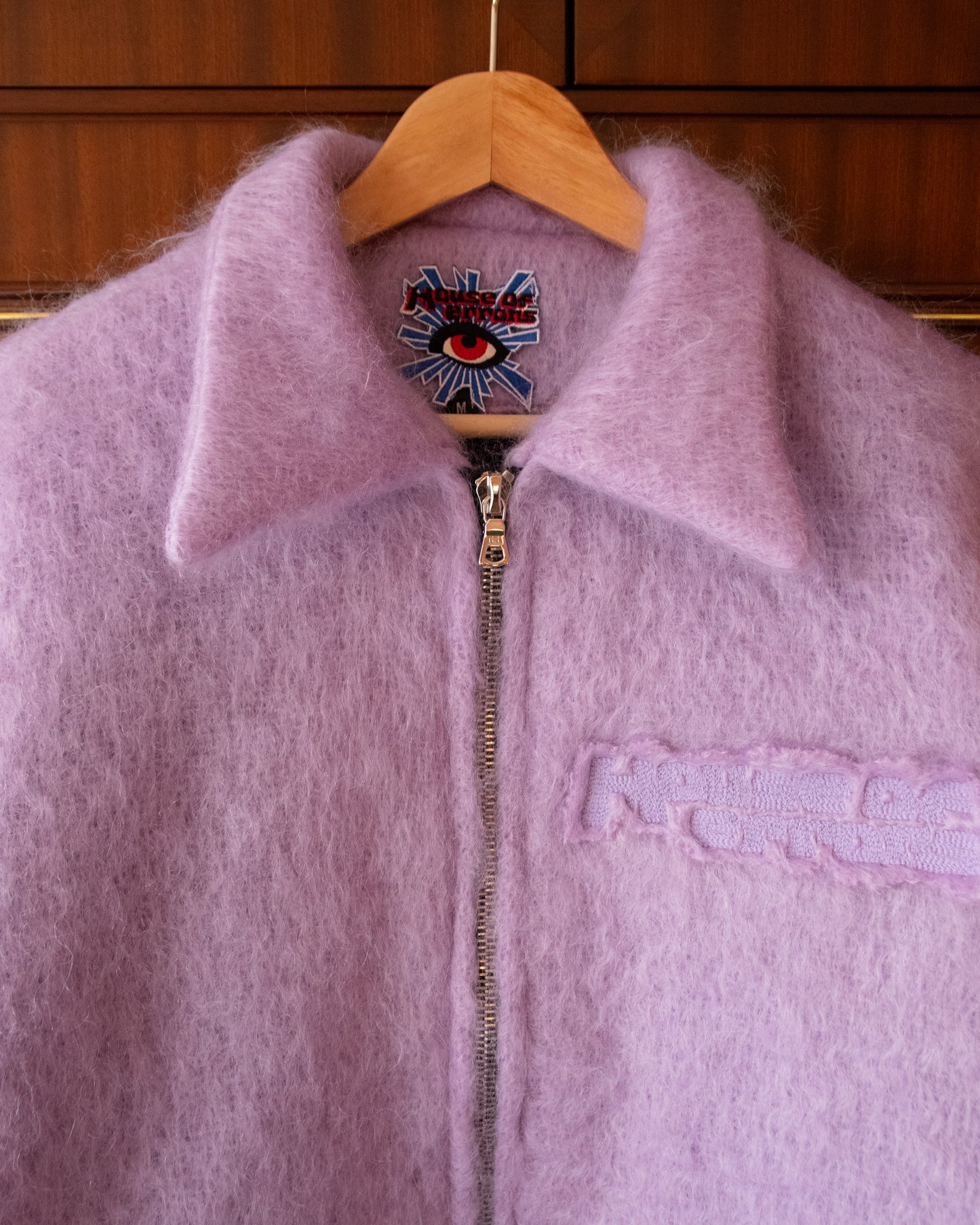 MOHAIR CHAINQUILT JACKET IN LILAC