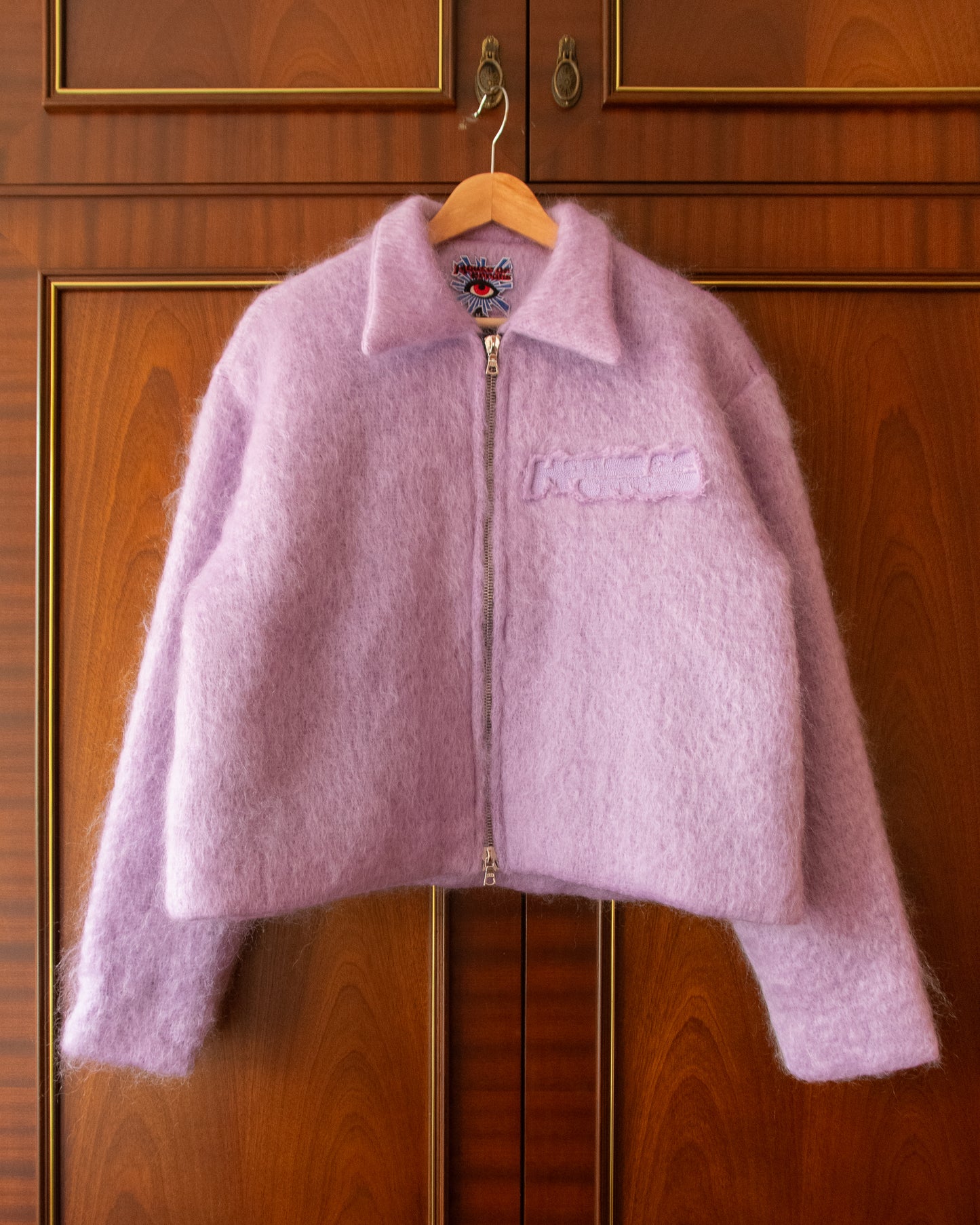 MOHAIR CHAINQUILT JACKET IN LILAC